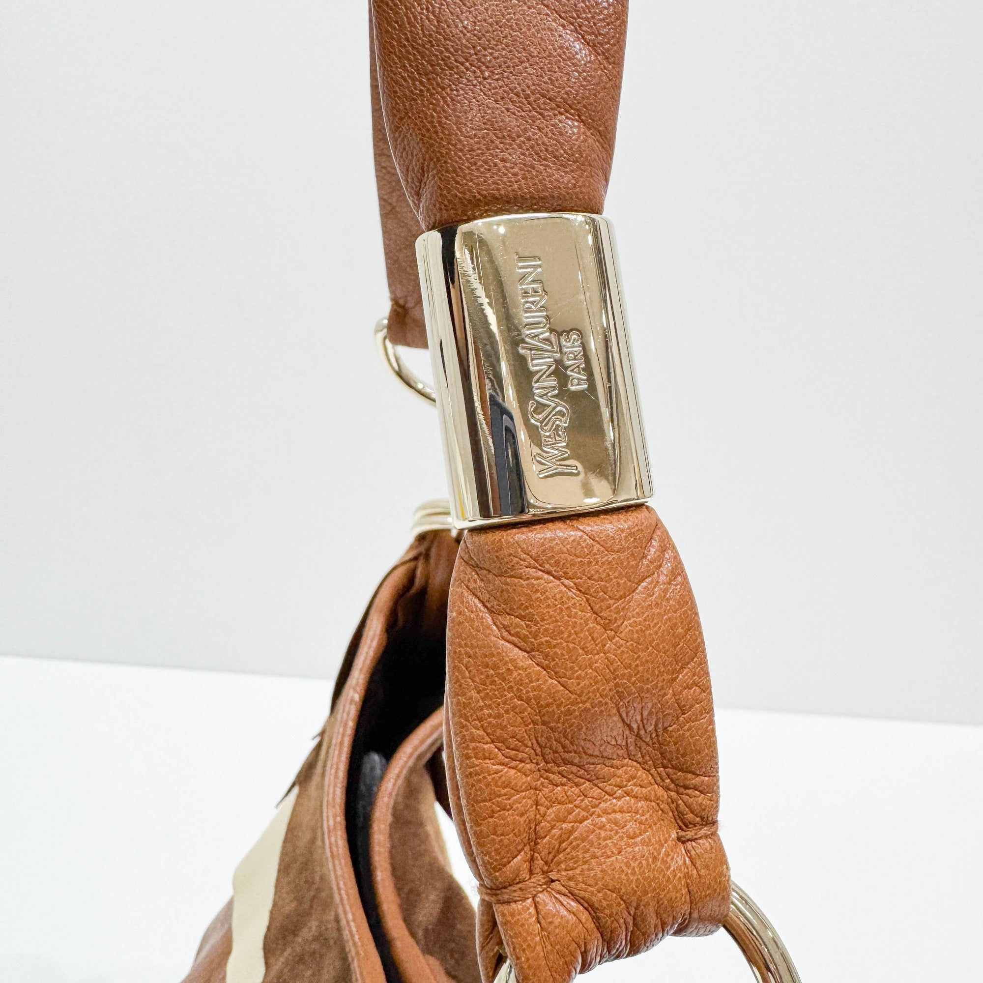 Saint Tropez Brown Leather & Suede Shoulder Bag