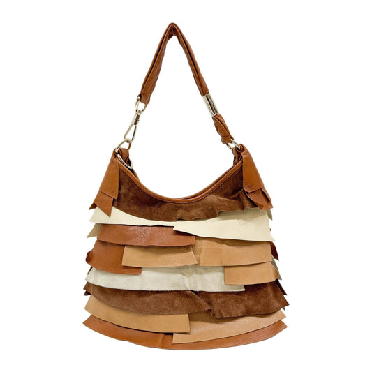 Saint Tropez Brown Leather & Suede Shoulder Bag