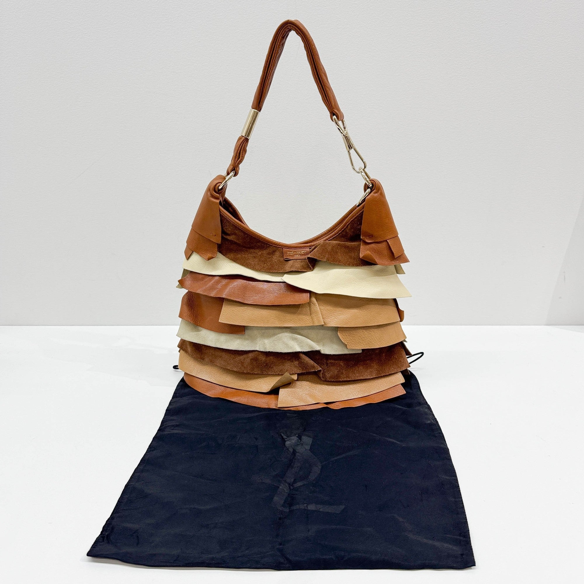 Saint Tropez Brown Leather & Suede Shoulder Bag