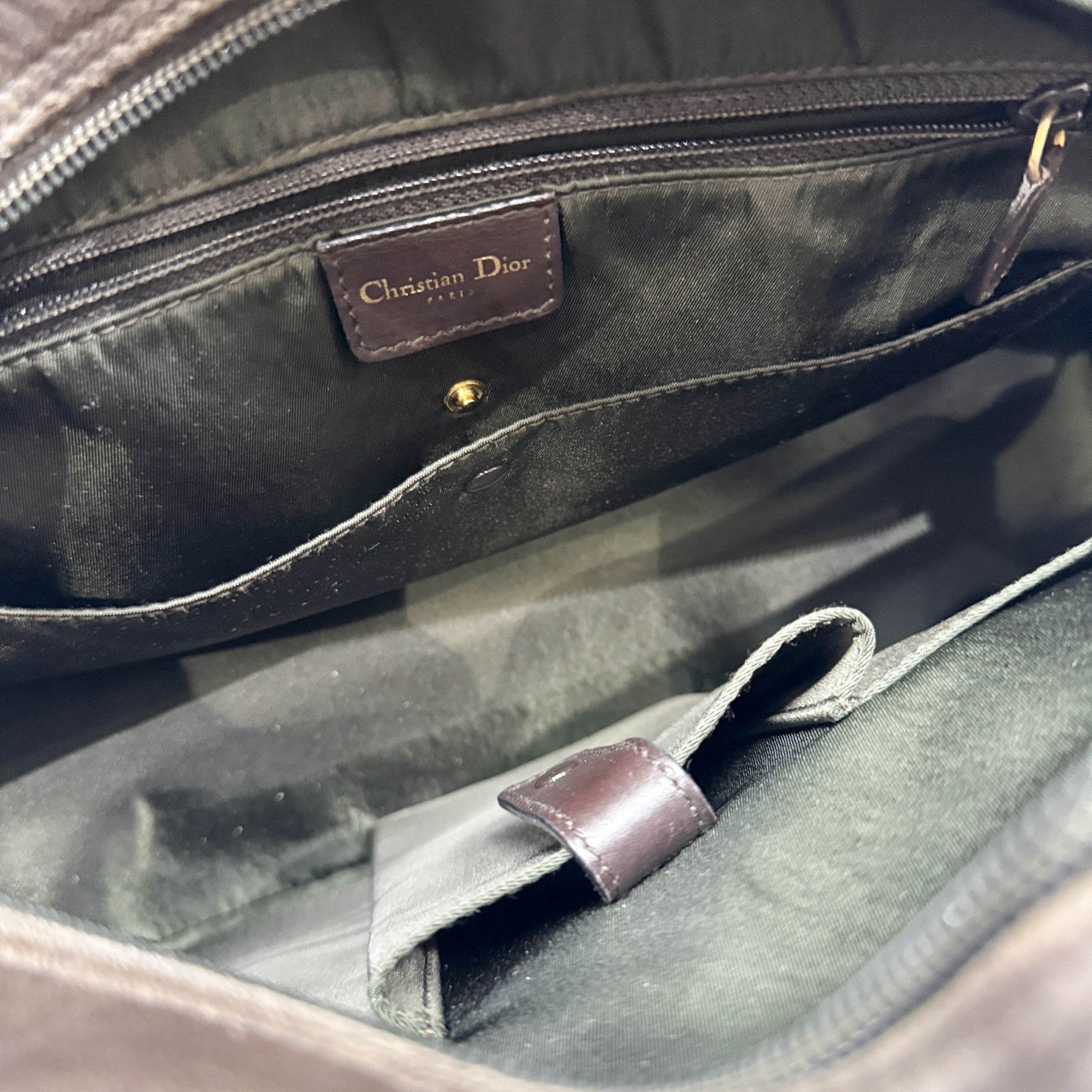 Saddle Bowler Brown Ostrich Leather Hand Bag