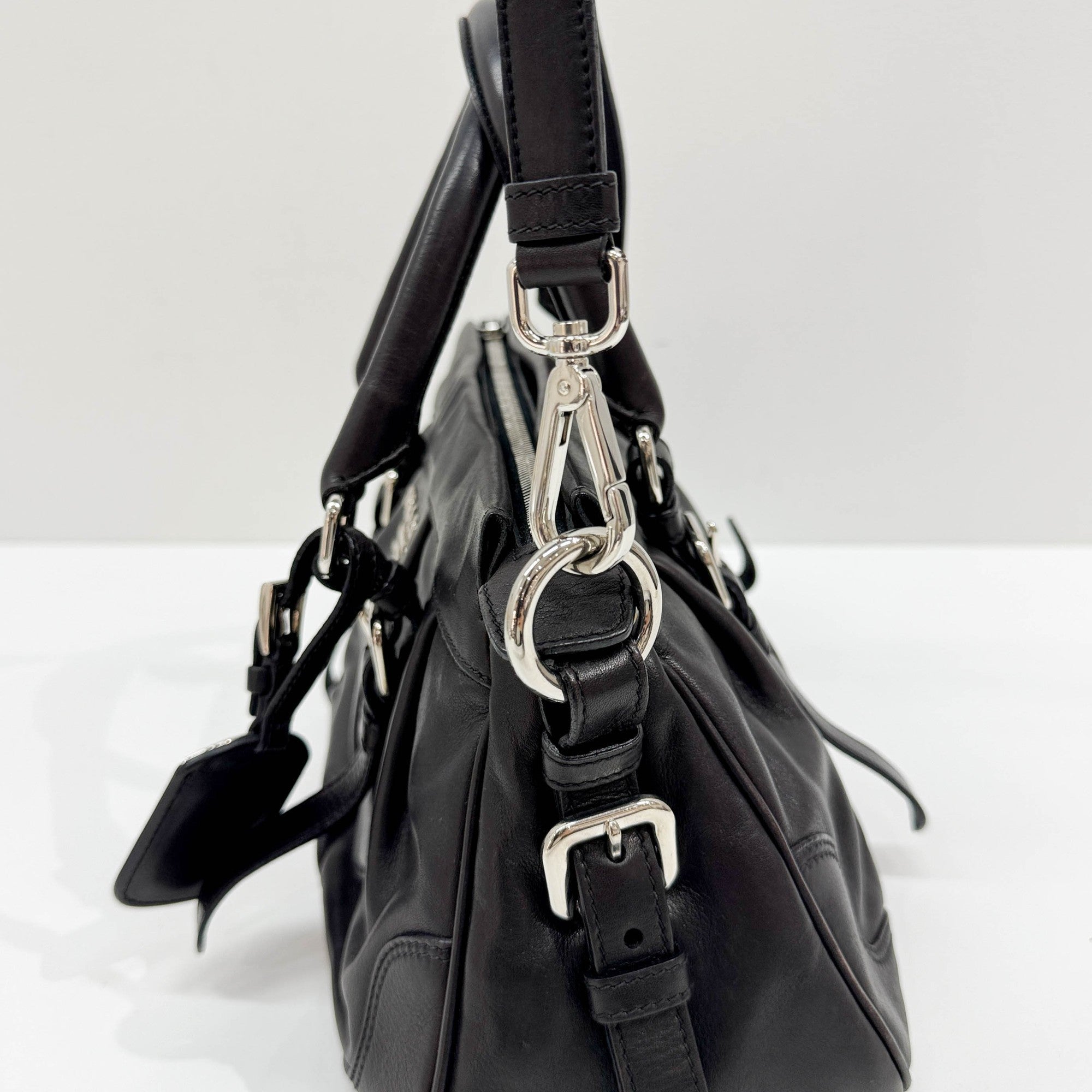 Dark Brown Leather Two-Way Bag