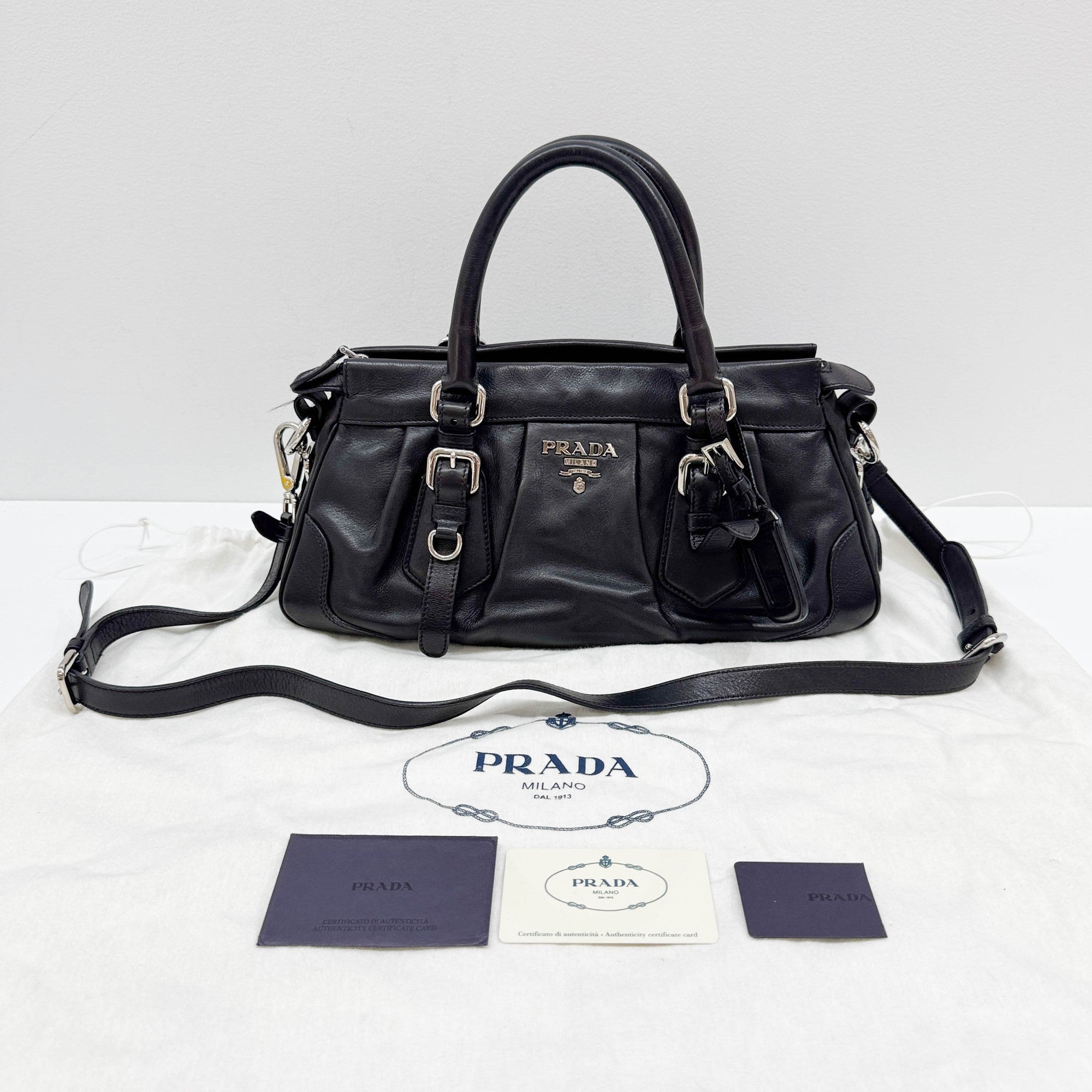 Dark Brown Leather Two-Way Bag