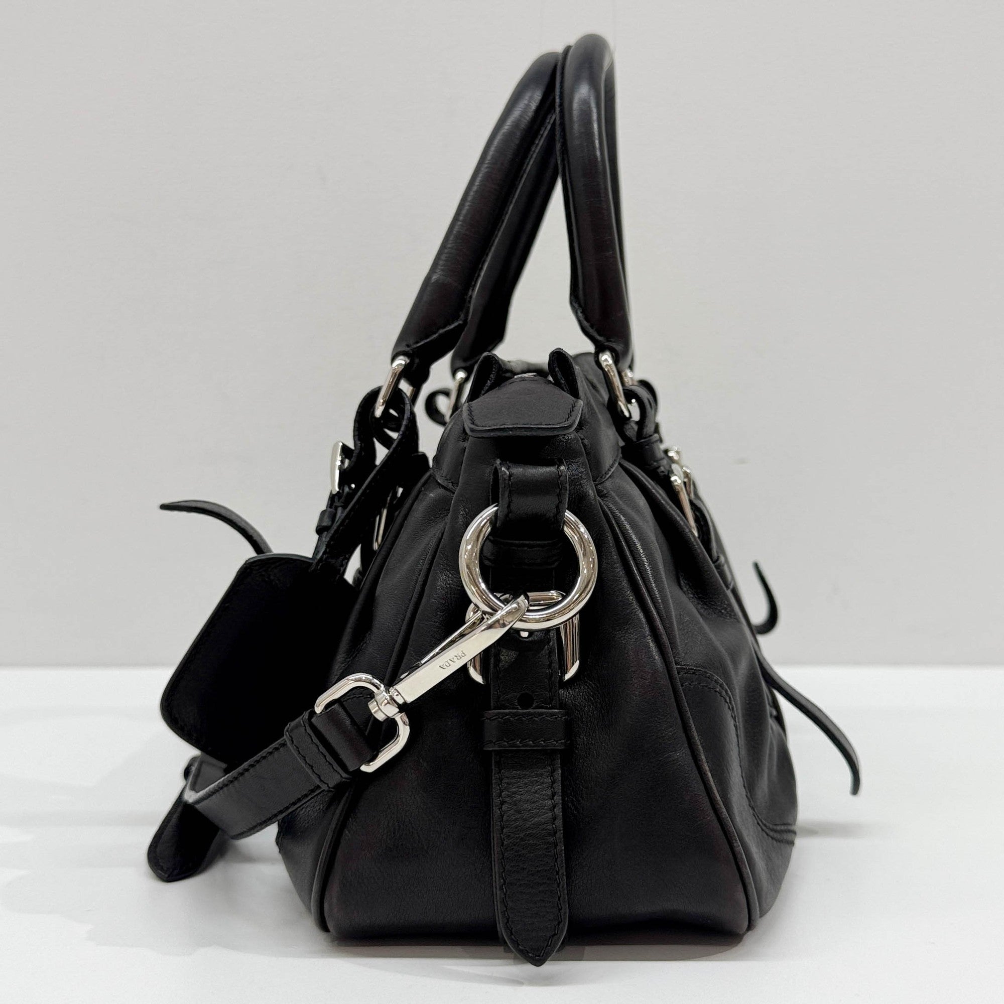 Dark Brown Leather Two-Way Bag