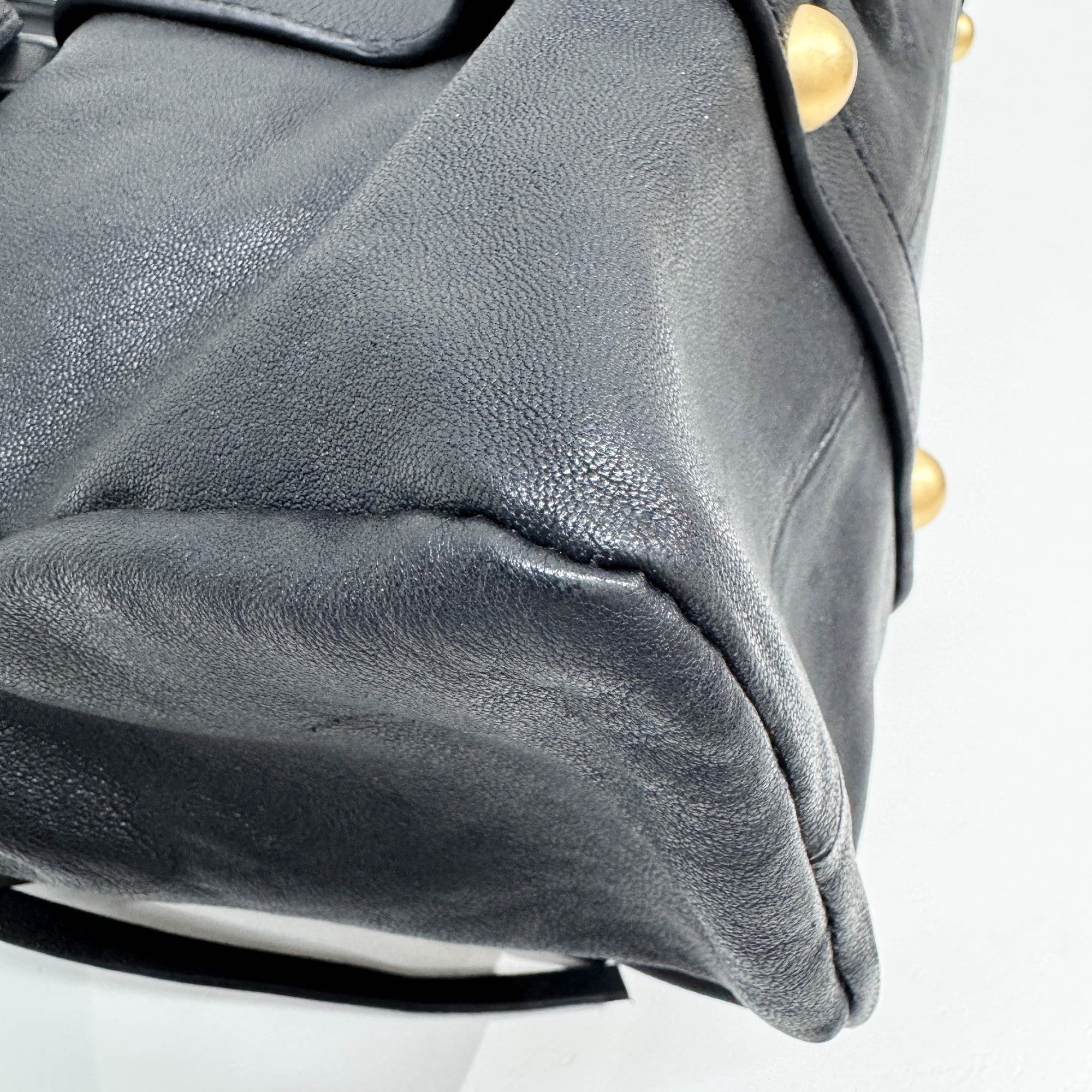 Vitello Black Leather Two Way Bag