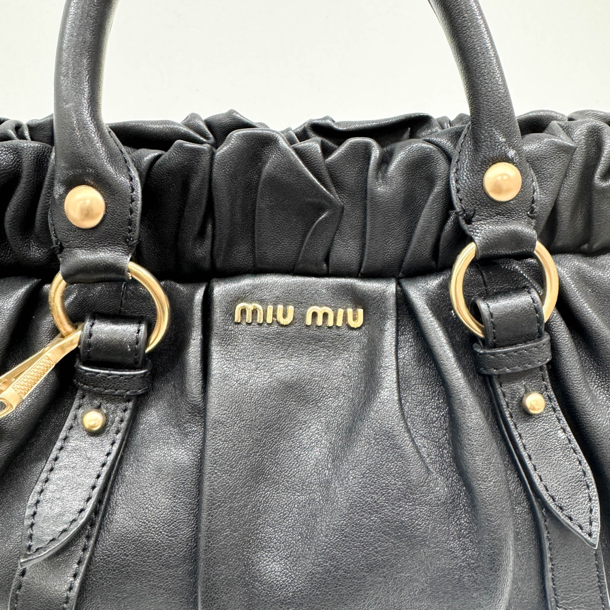 Vitello Black Leather Two Way Bag