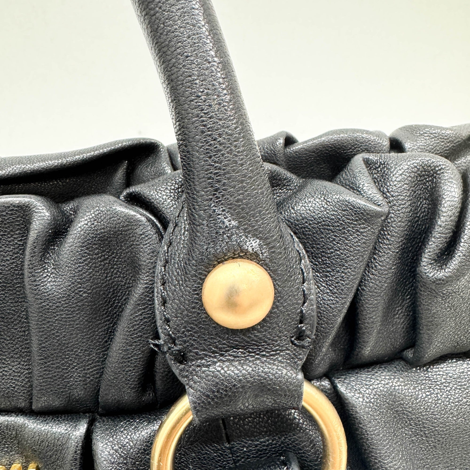 Vitello Black Leather Two Way Bag
