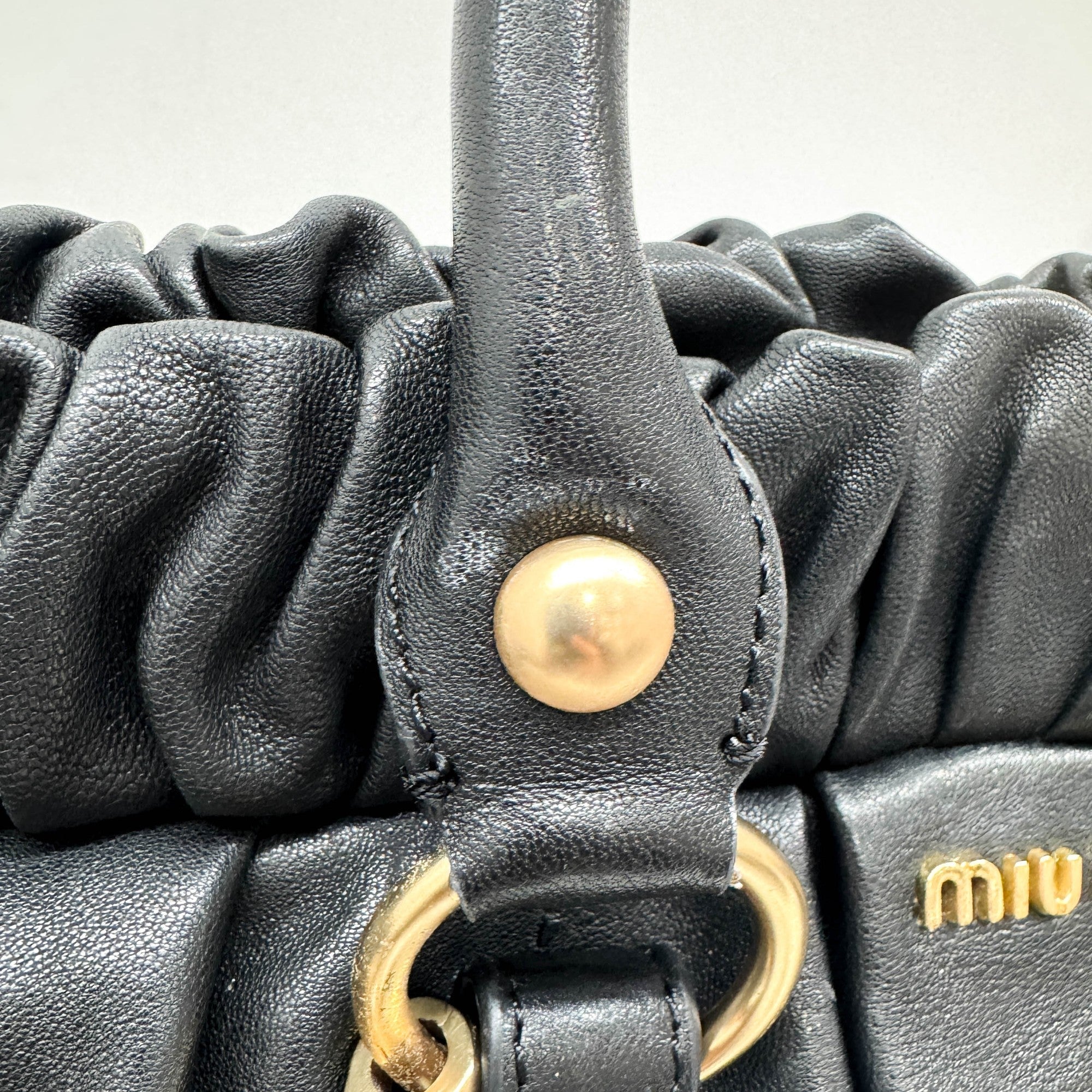 Vitello Black Leather Two Way Bag