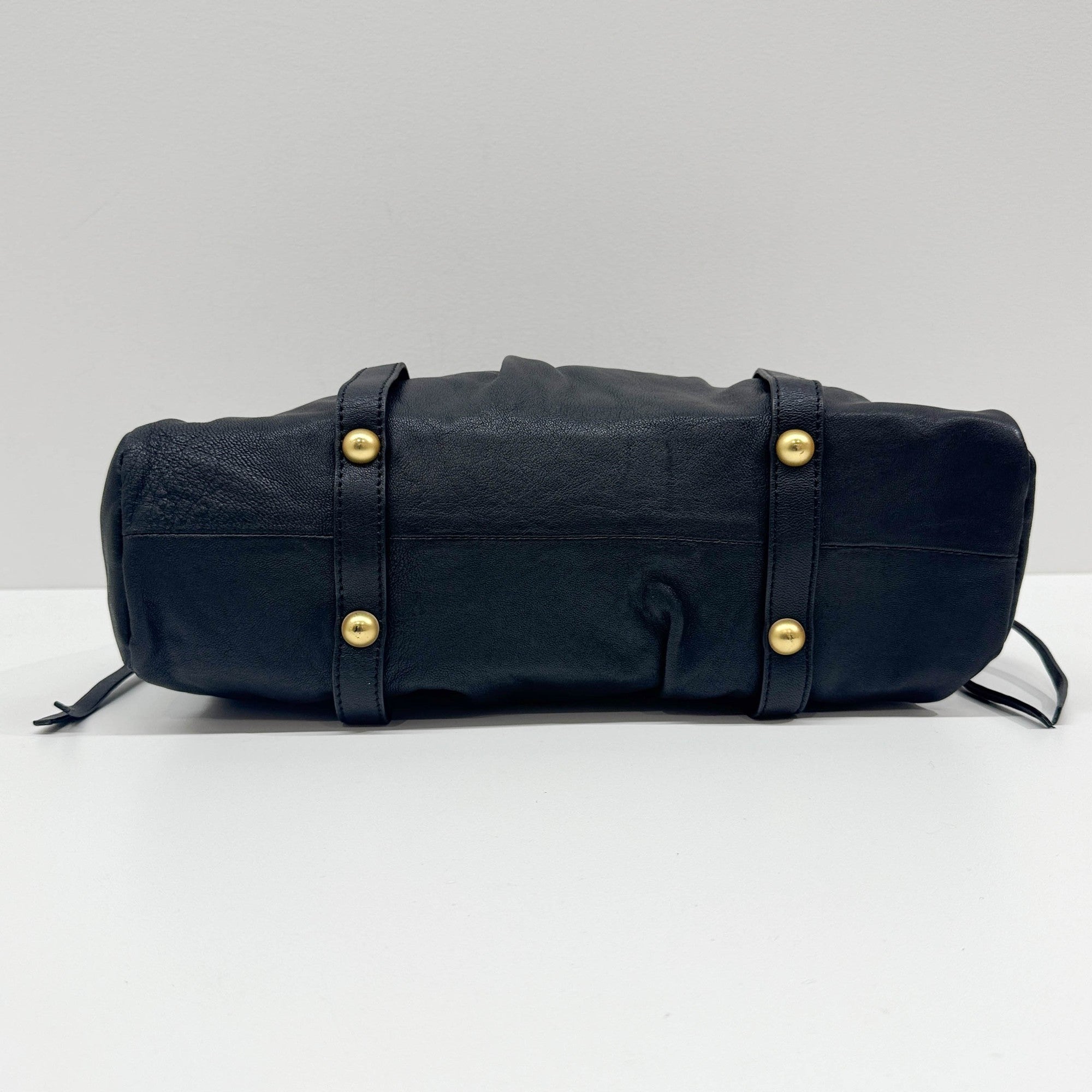 Vitello Black Leather Two Way Bag