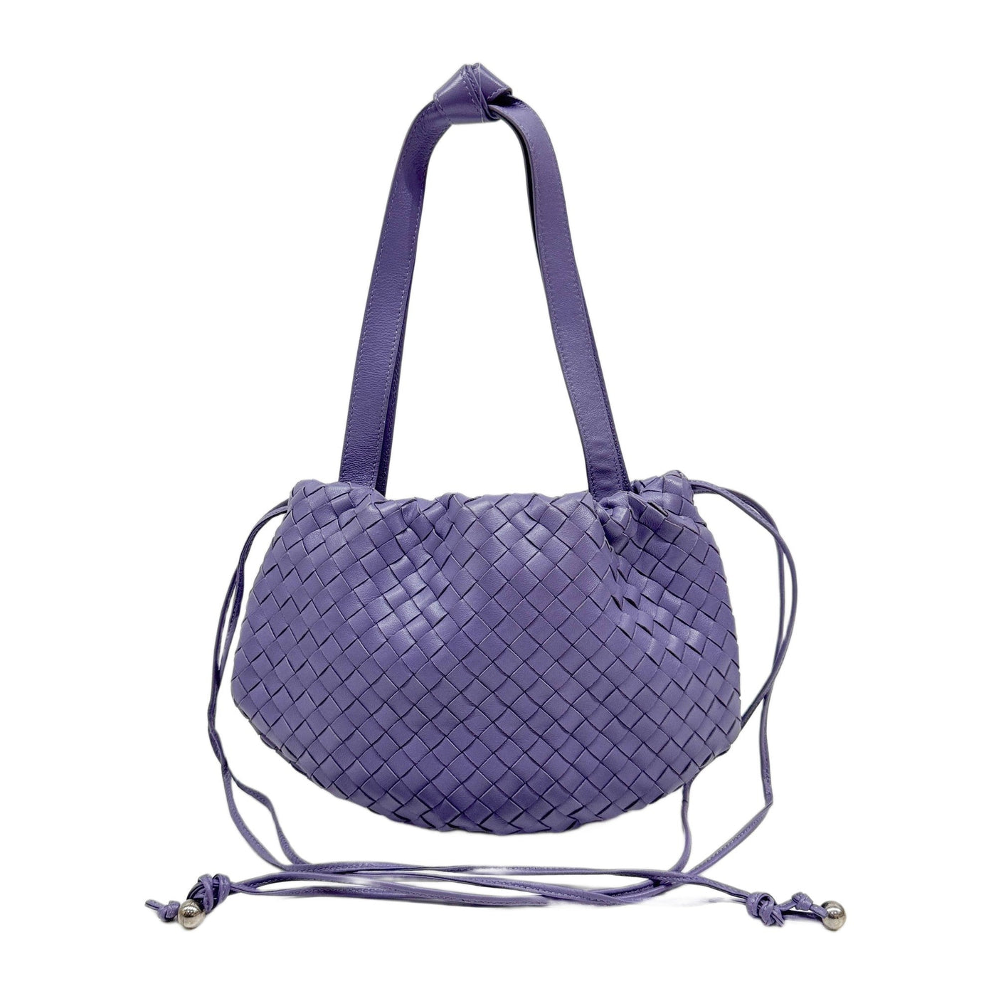 Intrecciato Lavender Leather Shoulder Bag