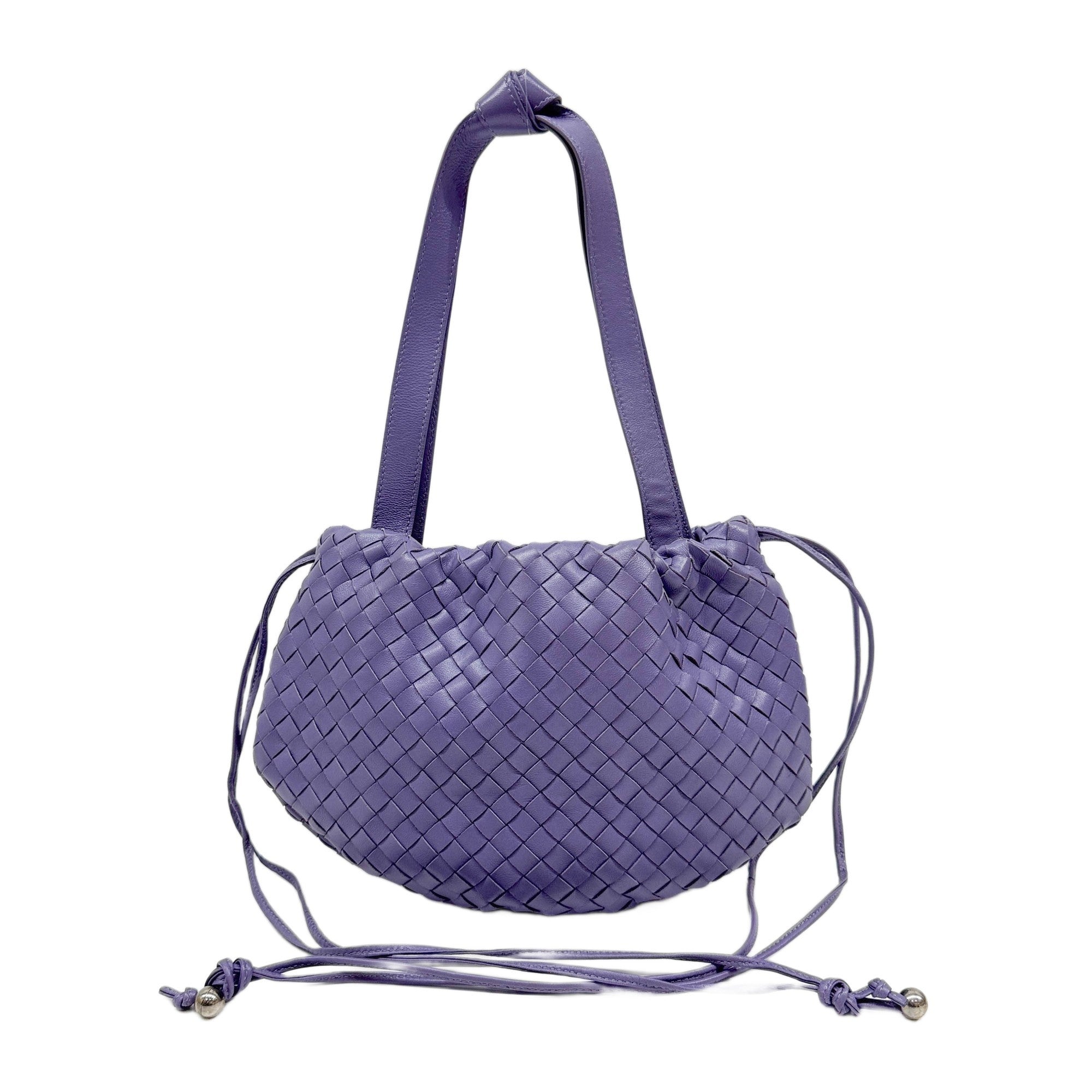 Intrecciato Lavender Leather Shoulder Bag