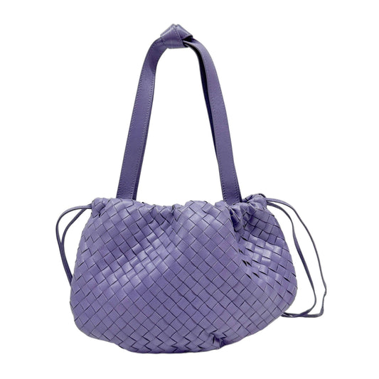 Intrecciato Lavender Leather Shoulder Bag