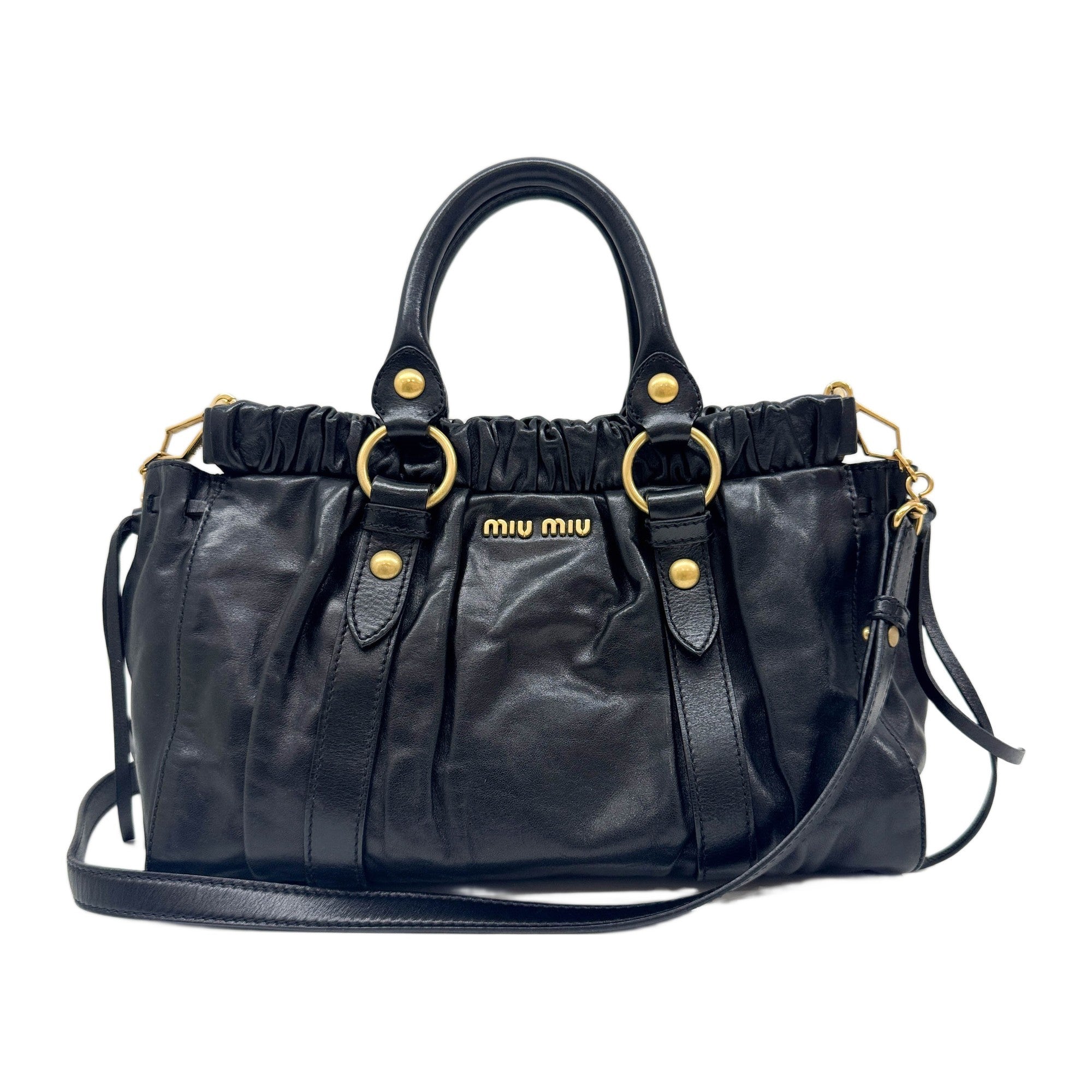 Vtello Black Leather Two Way Bag