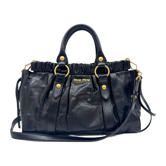 Vtello Black Leather Two Way Bag