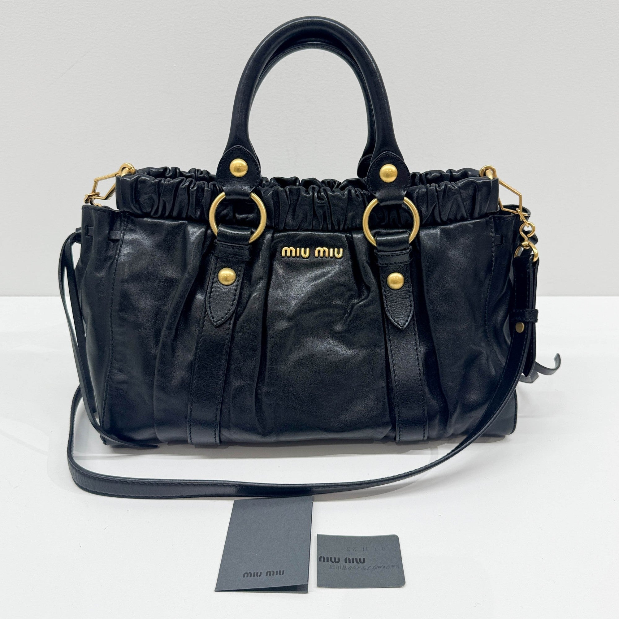 Vtello Black Leather Two Way Bag