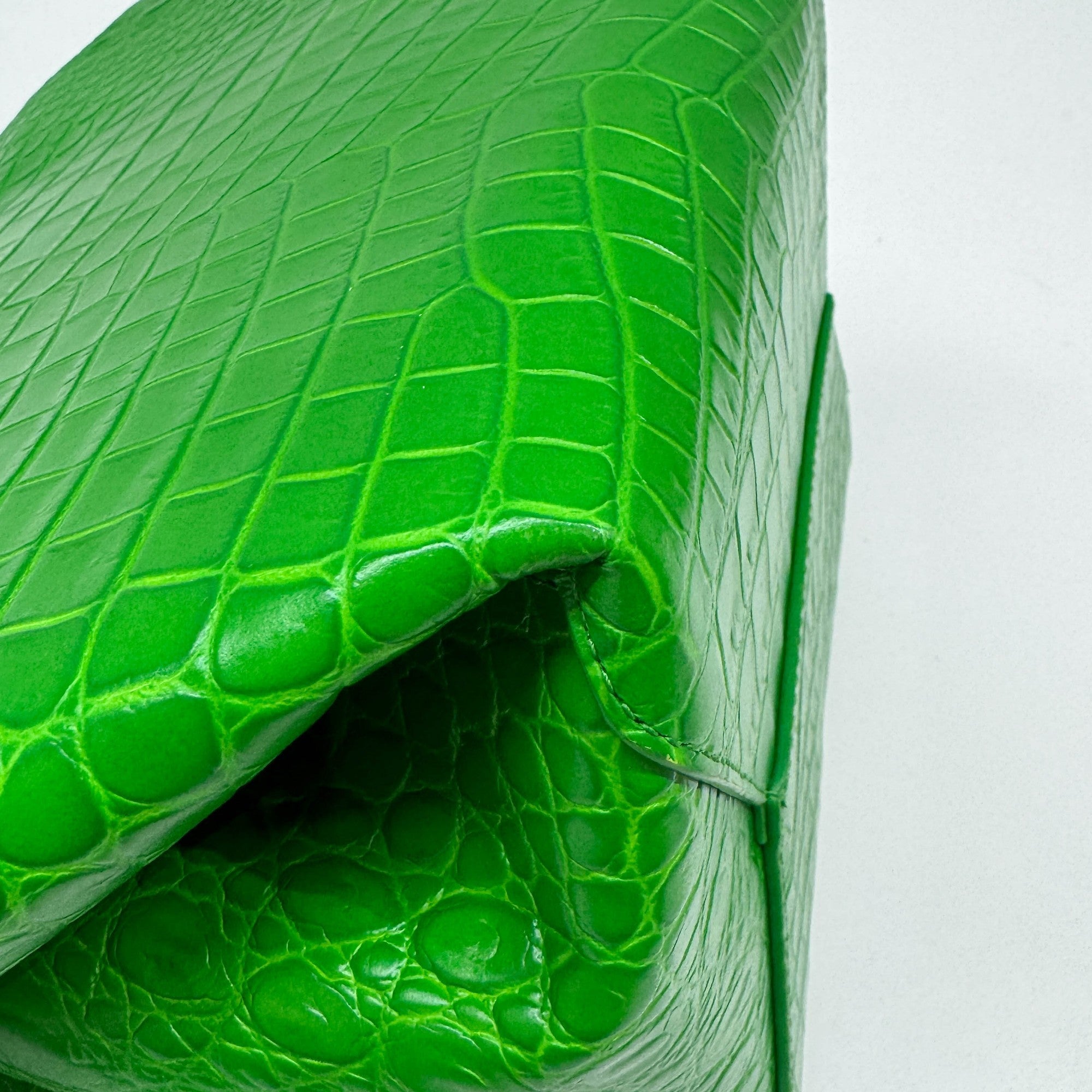 Doll Green Crocodile Embossed Leather Hand Bag