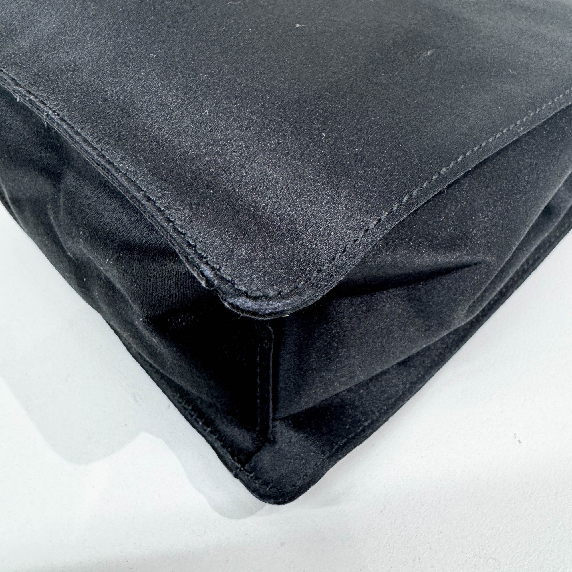 Mini Black Satin Hand Bag