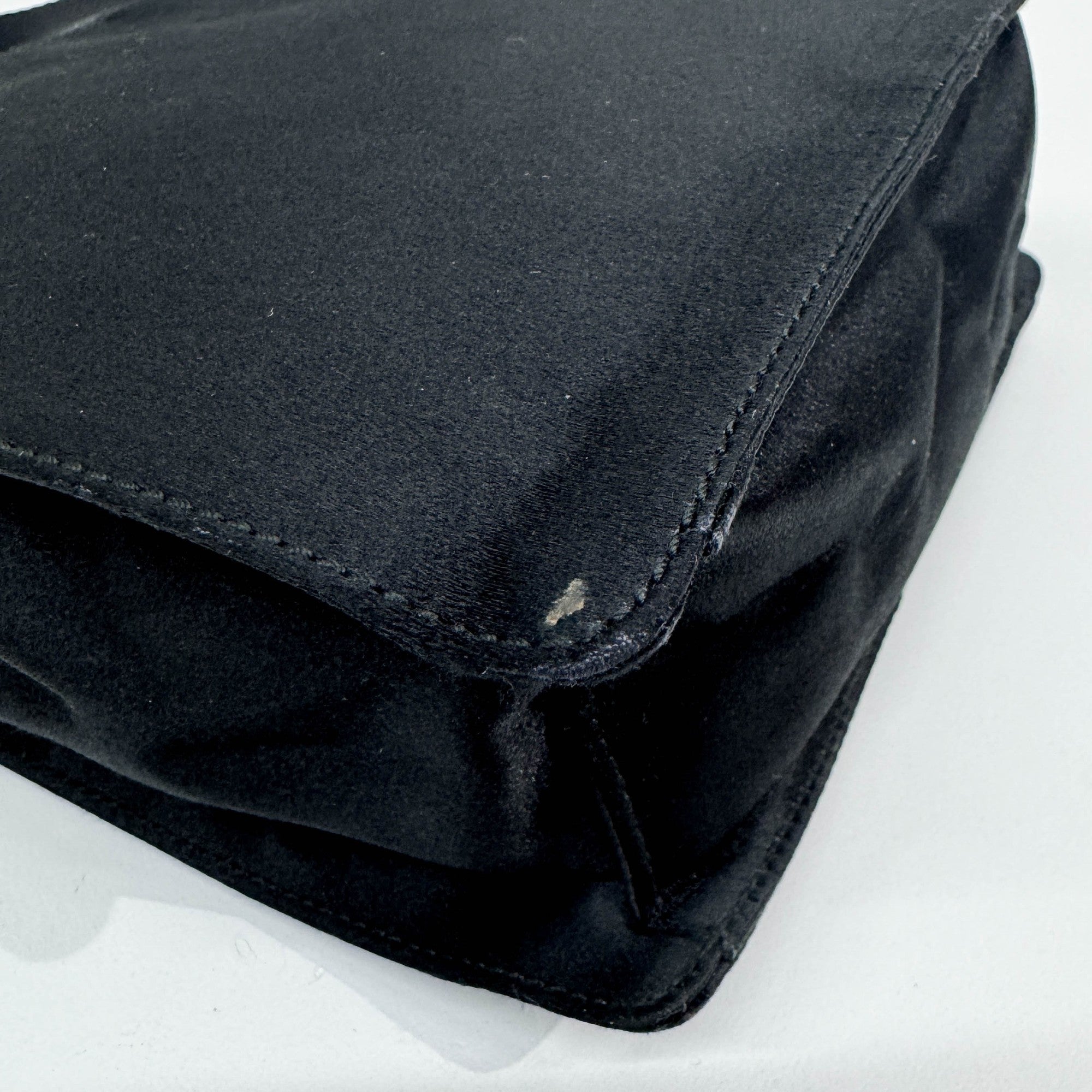 Mini Black Satin Hand Bag