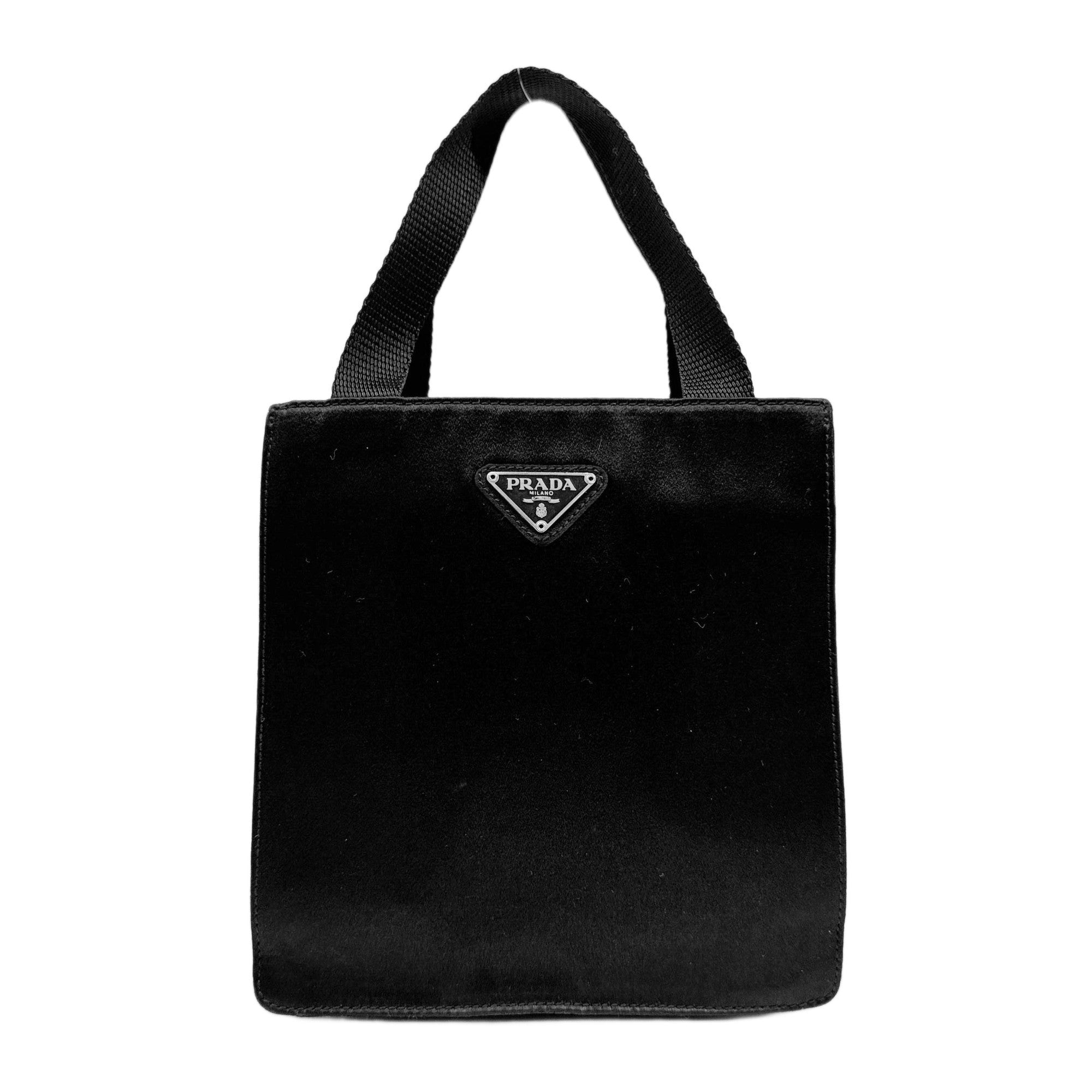 Mini Black Satin Hand Bag