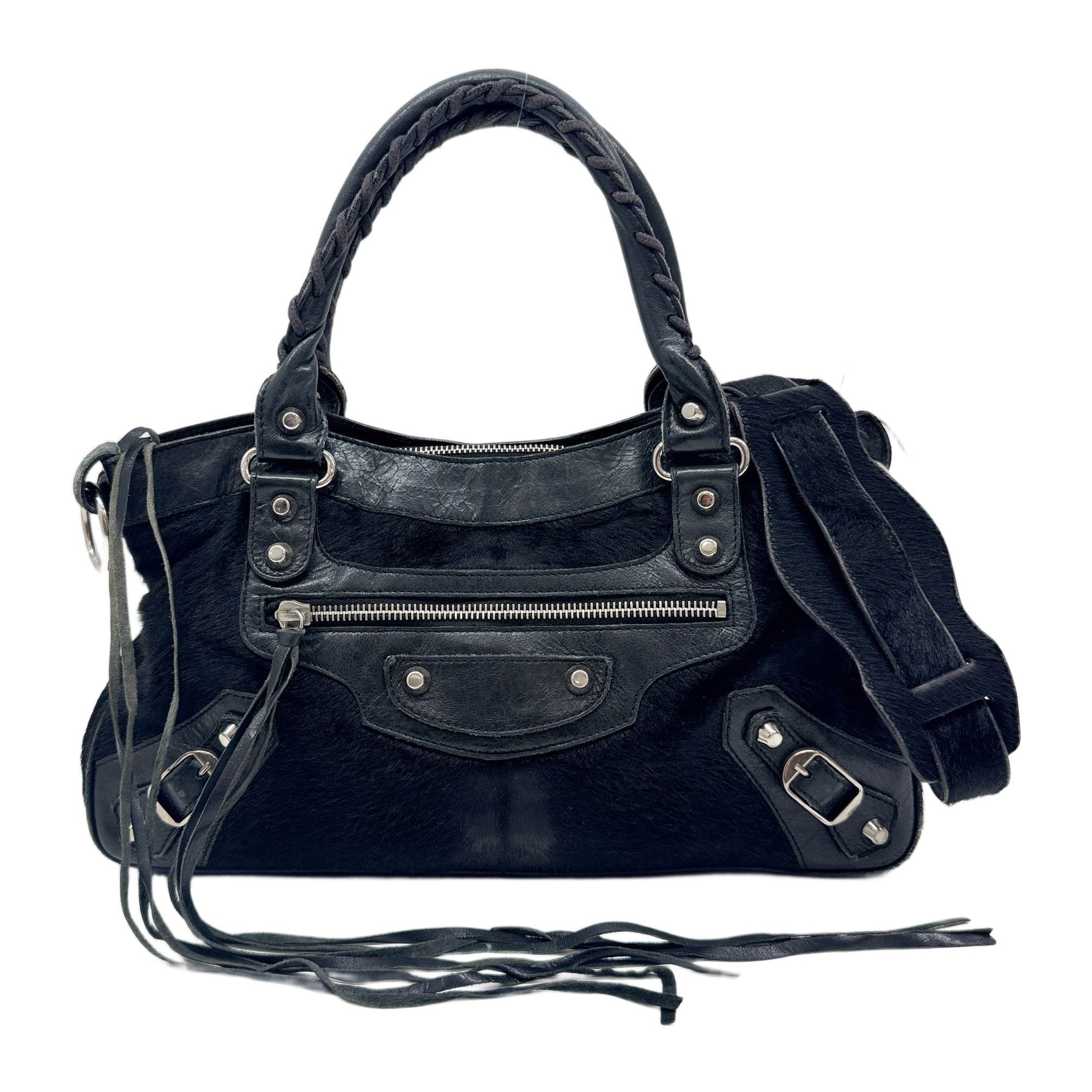 The First Black Pony Hair Two Way Bag