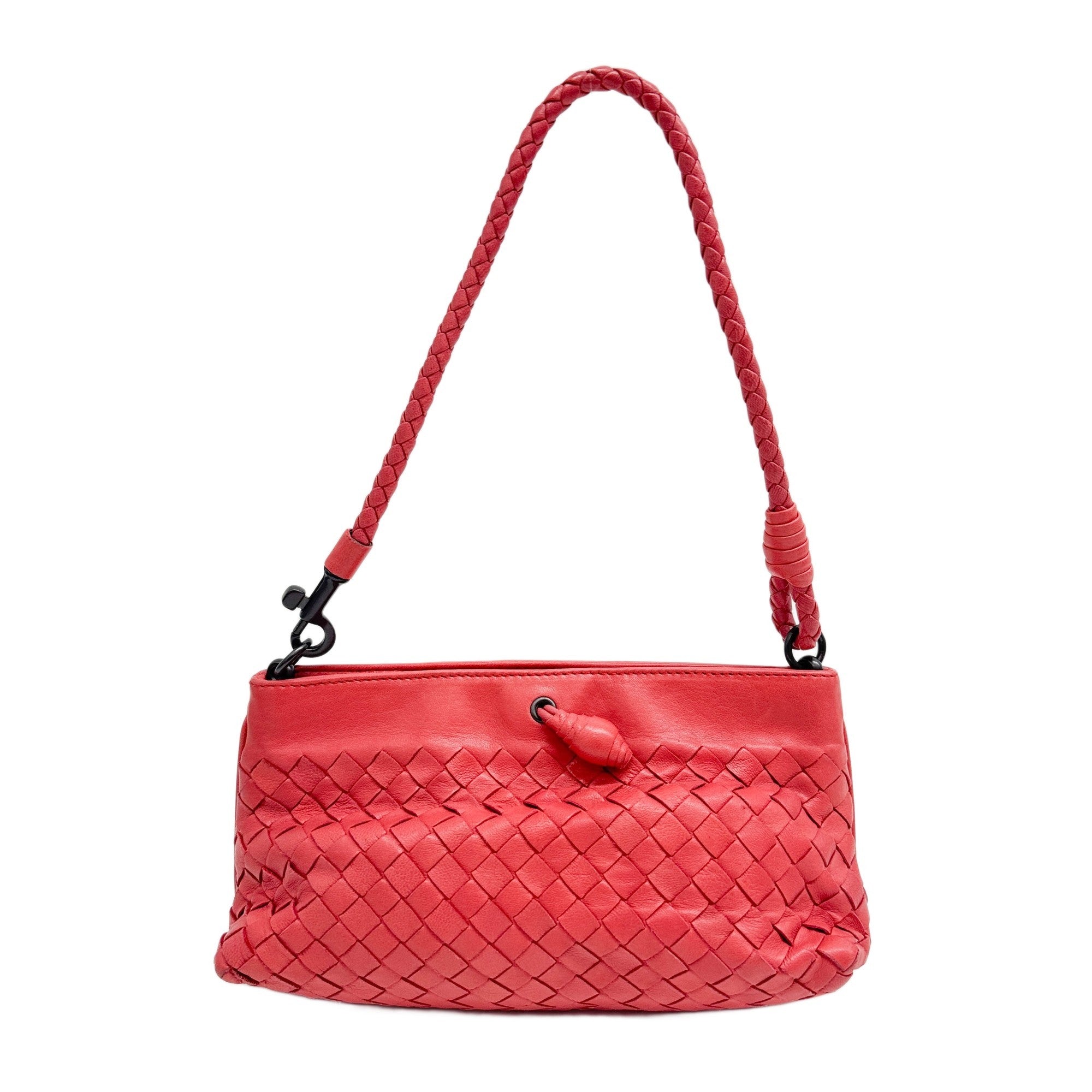 Intrecciato Coral Pink Leather Shouder Bag