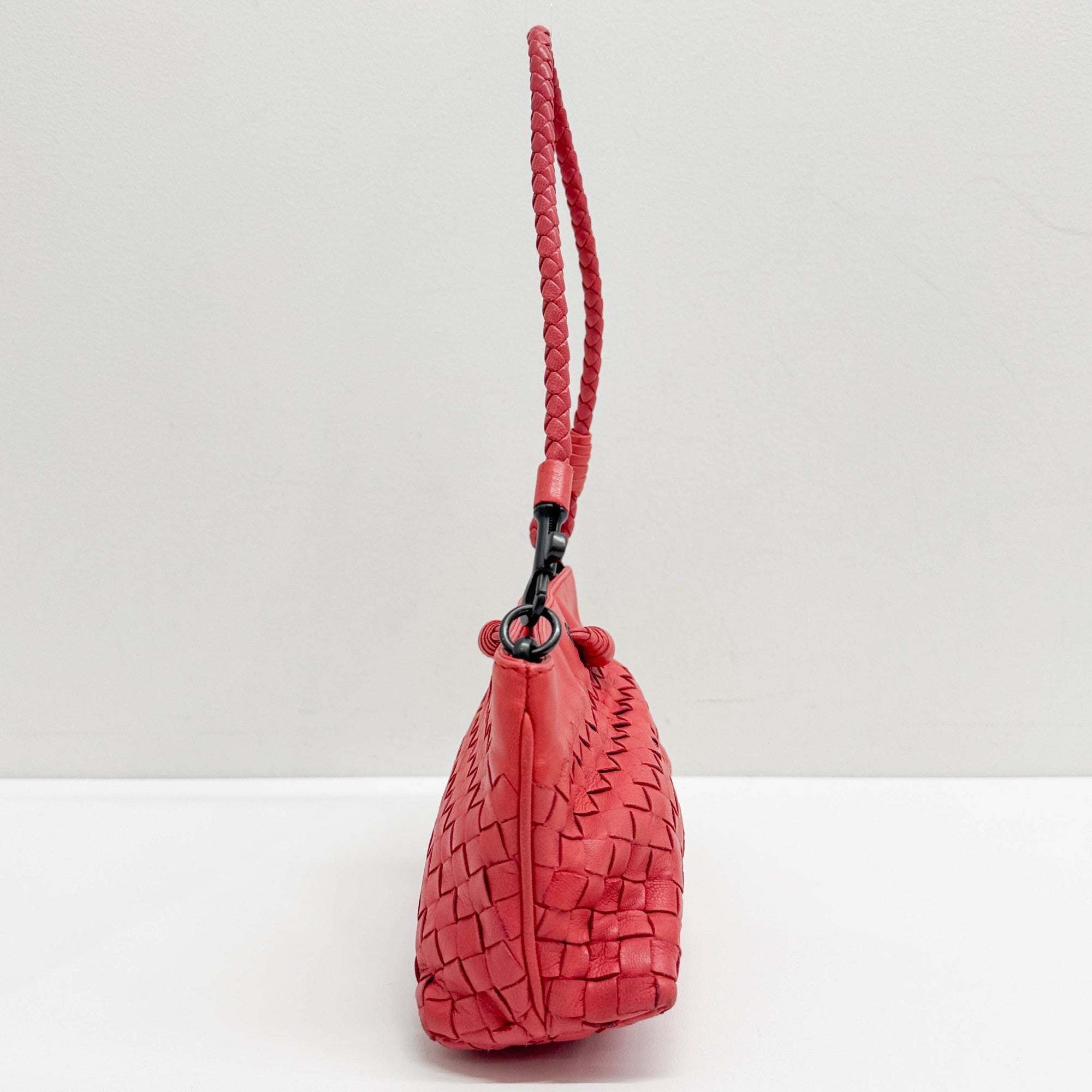Intrecciato Coral Pink Leather Shouder Bag
