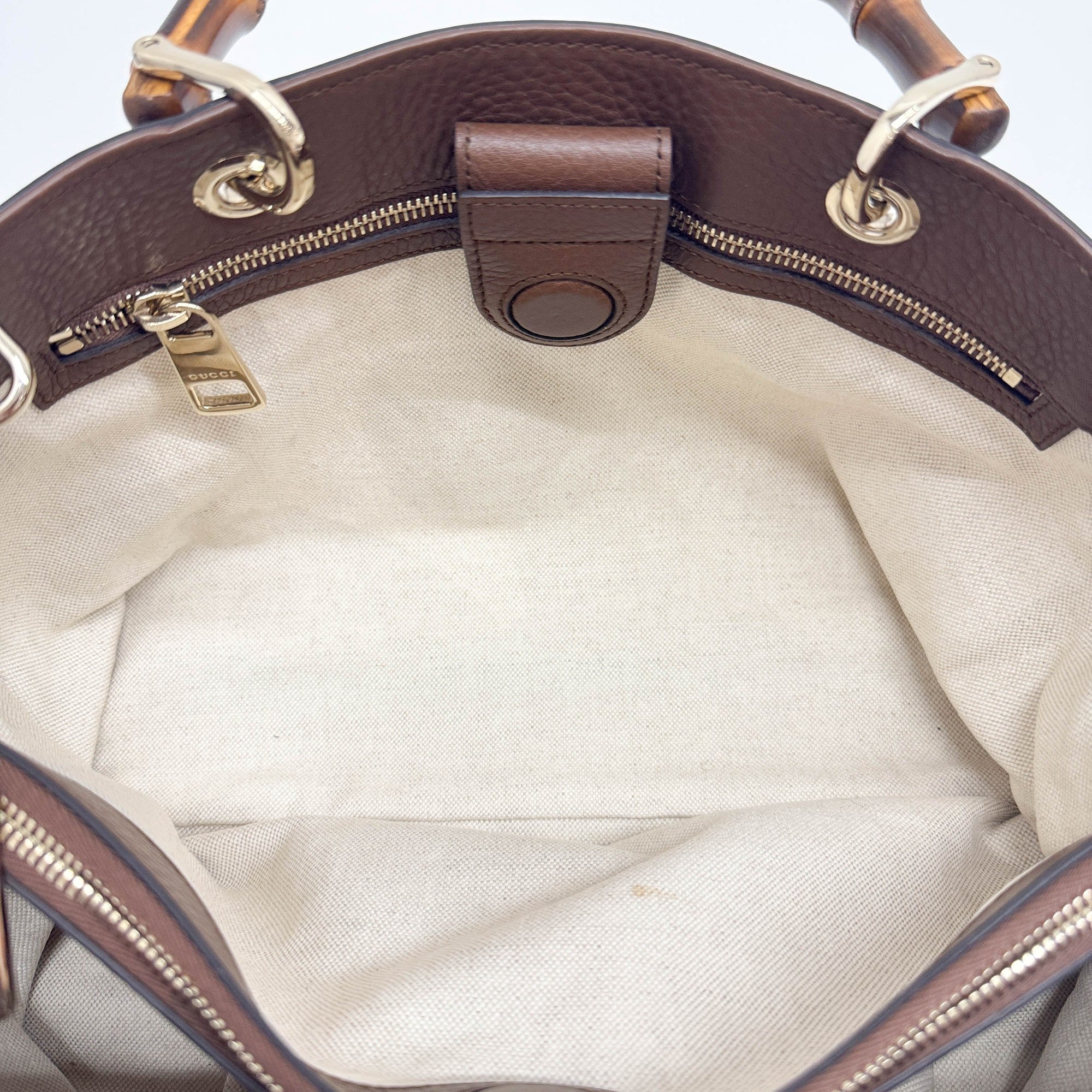 Bamboo Brown Leather Two Way Bag