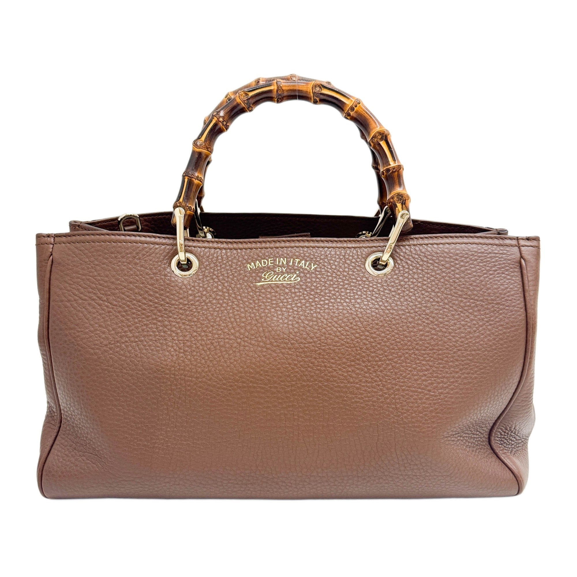 Bamboo Brown Leather Two Way Bag