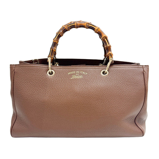 Bamboo Brown Leather Two Way Bag