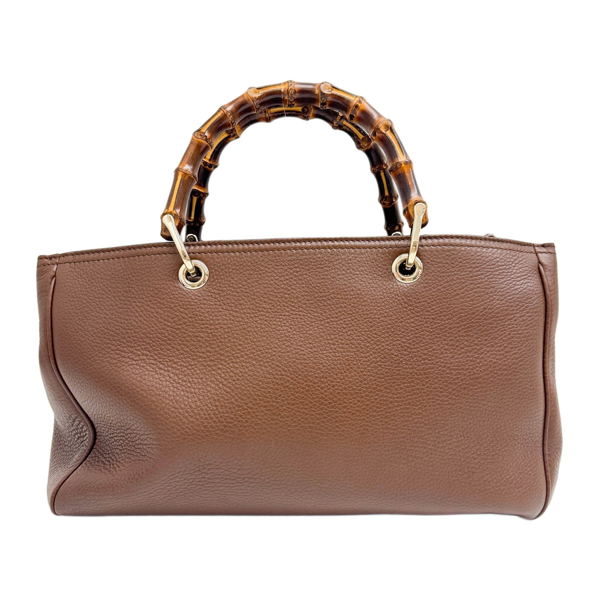 Bamboo Brown Leather Two Way Bag