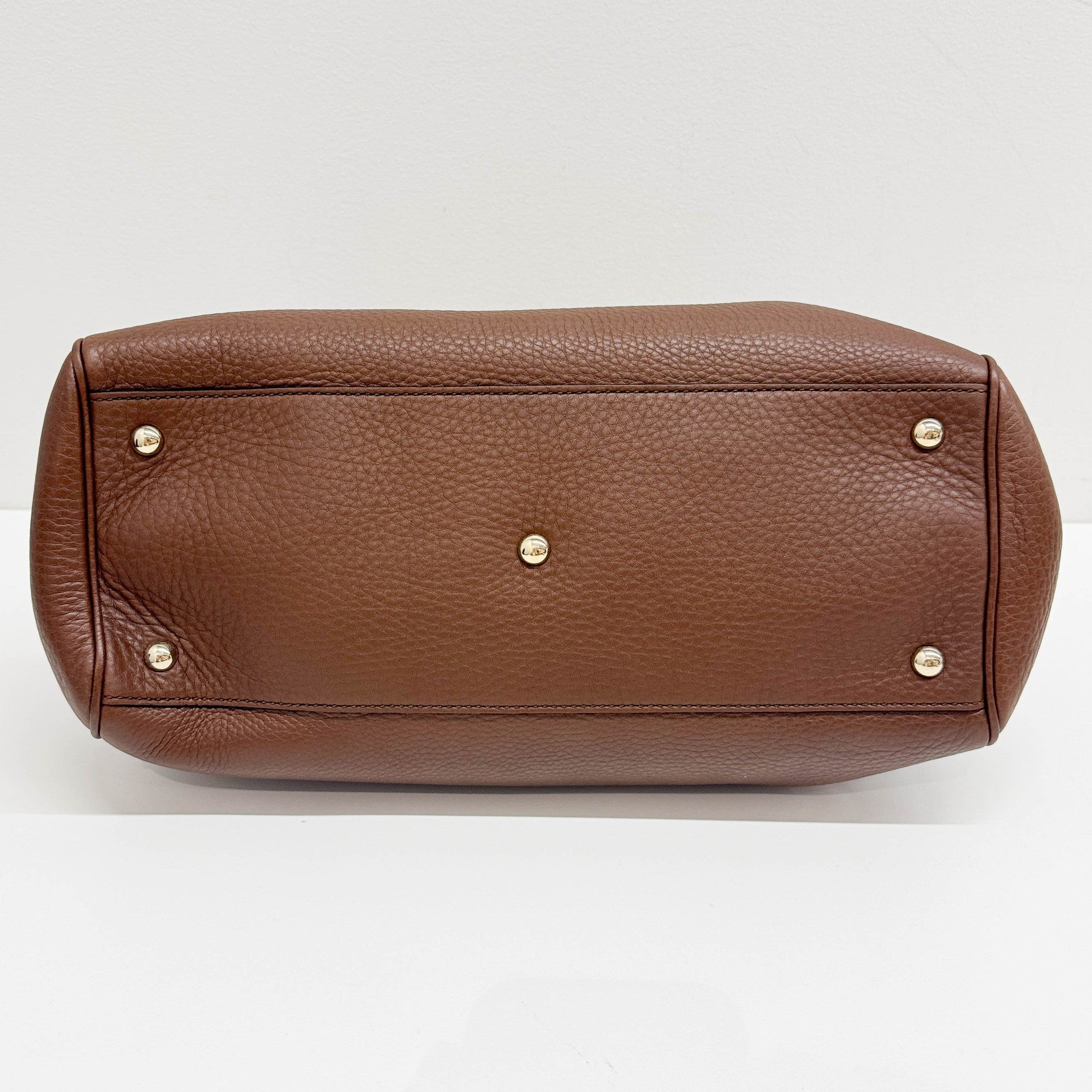 Bamboo Brown Leather Two Way Bag