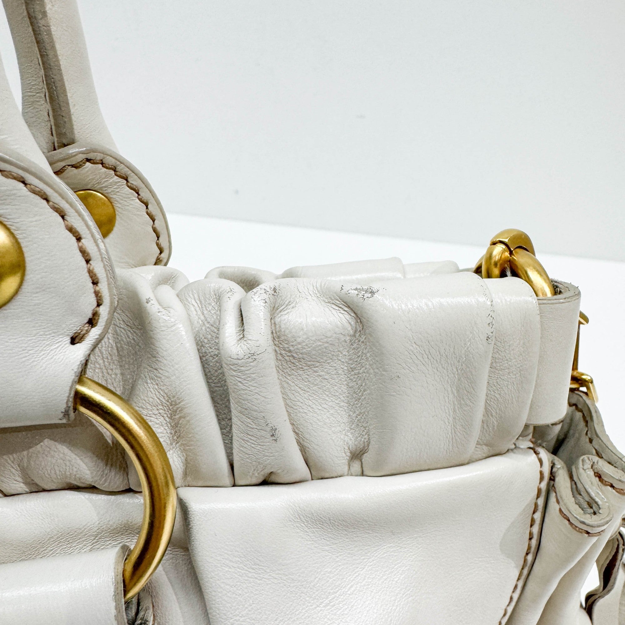 Vitello Beige Leather Two-Way Bag