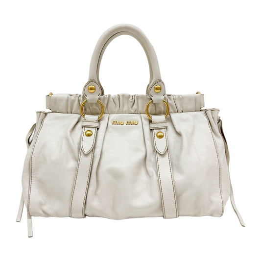 Vitello Beige Leather Two-Way Bag