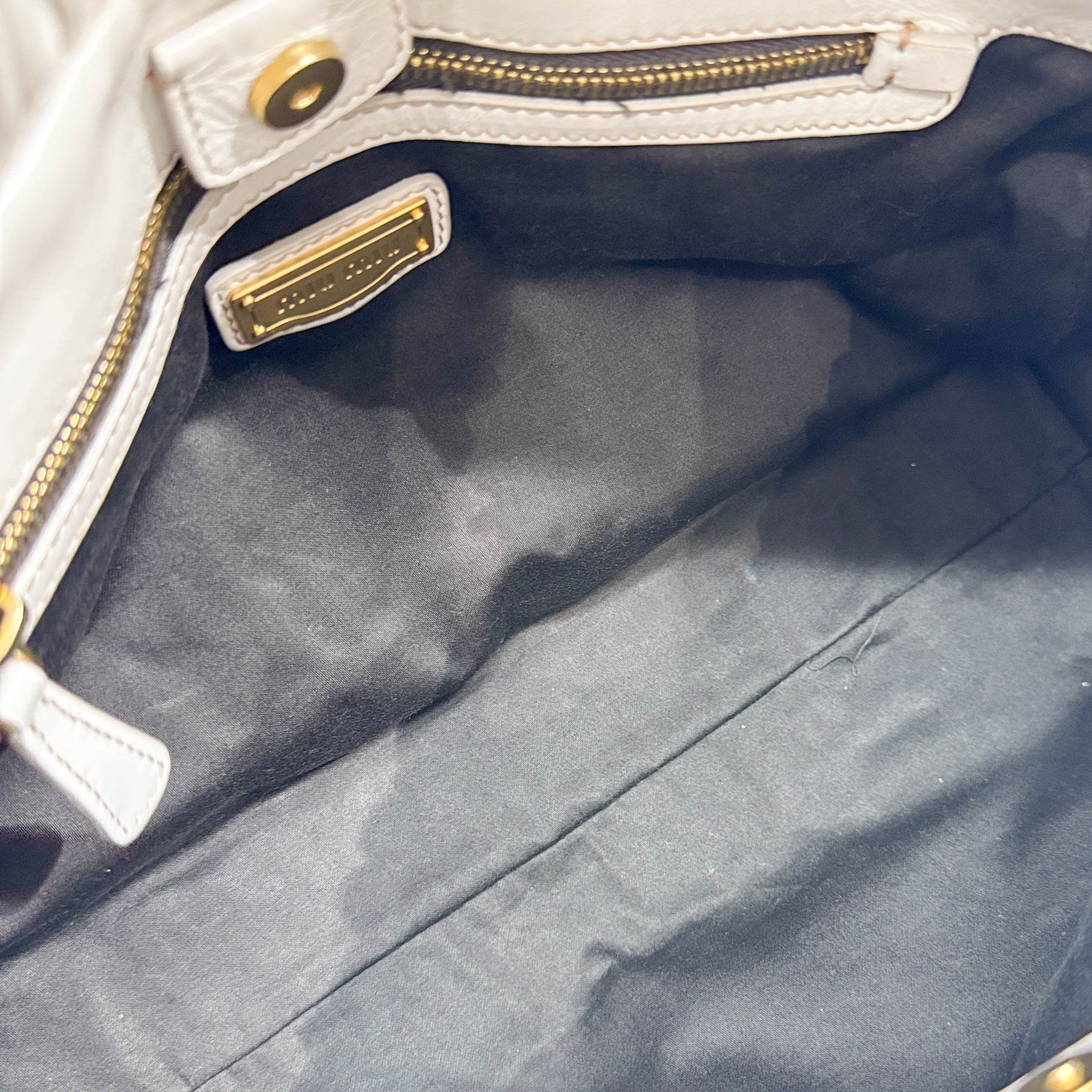 Vitello Beige Leather Two-Way Bag