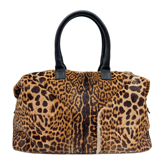 Easy Y Brown Leopard Print Pony Hair Shoulder Bag