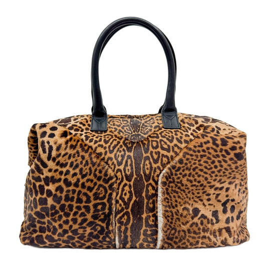 Easy Y Brown Leopard Print Pony Hair Shoulder Bag