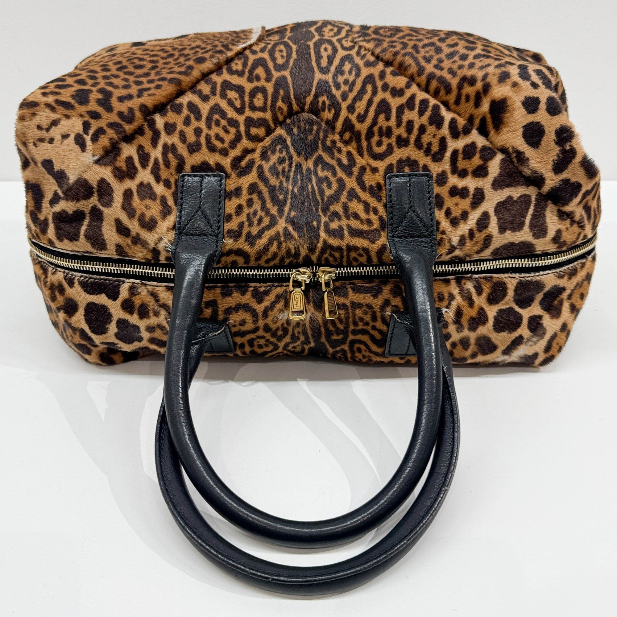 Easy Y Brown Leopard Print Pony Hair Shoulder Bag