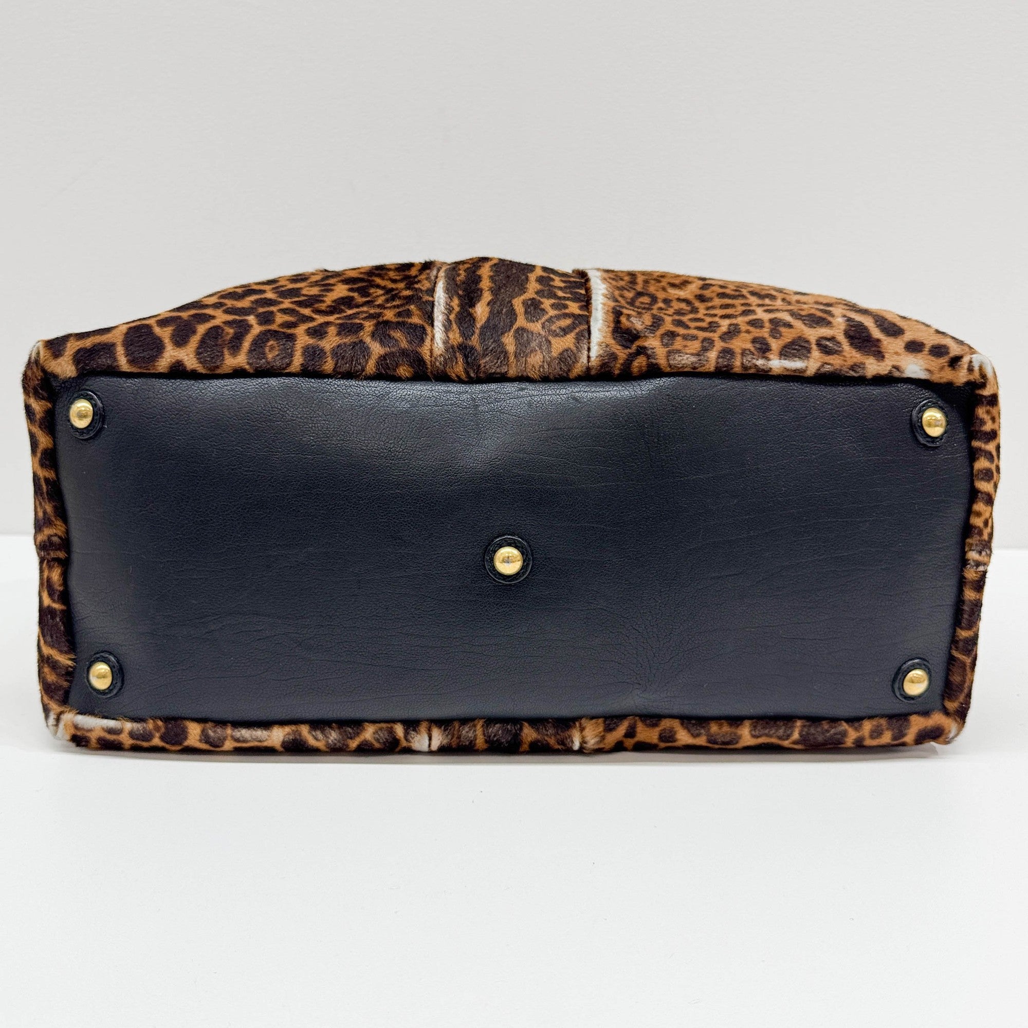 Easy Y Brown Leopard Print Pony Hair Shoulder Bag