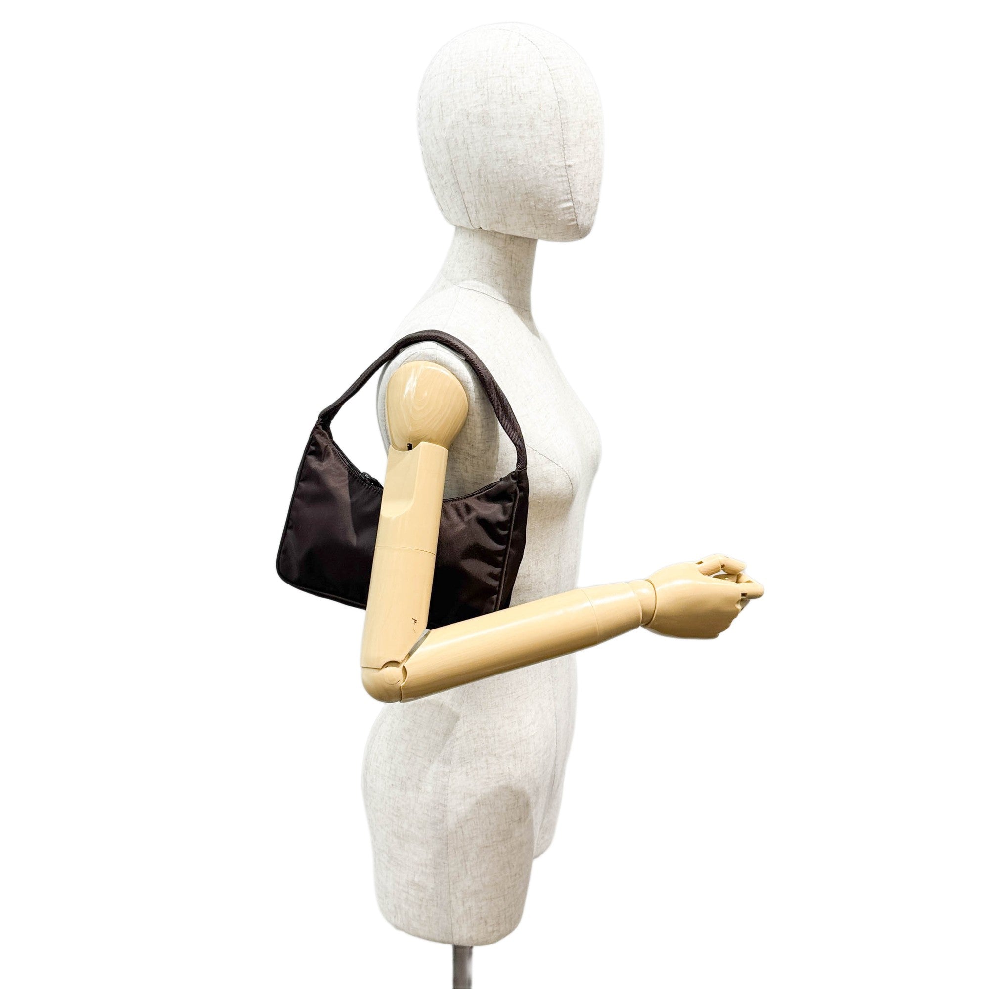 Brown Nylon Shoulder Bag