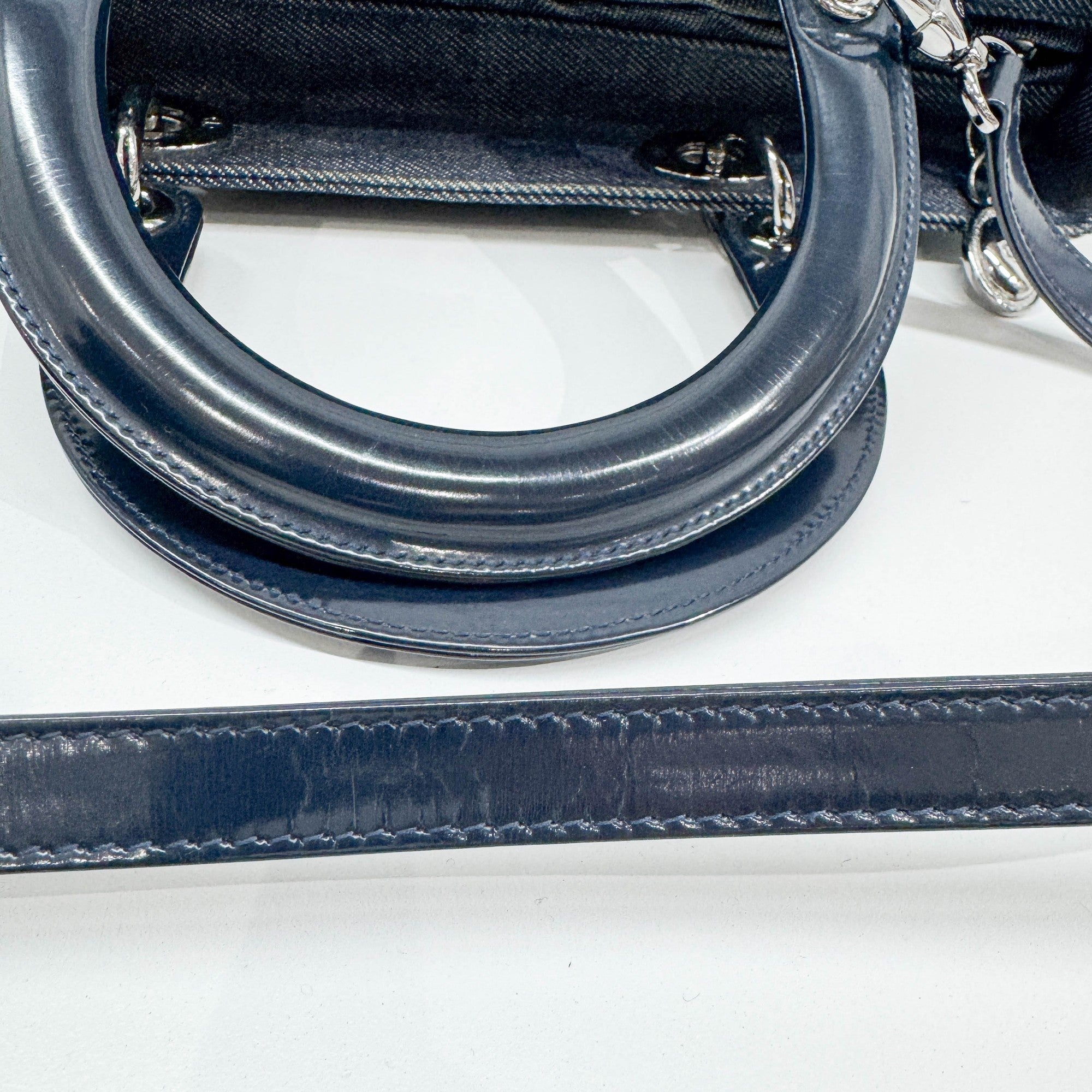 Lady Dior Blue Denim Two Way Bag
