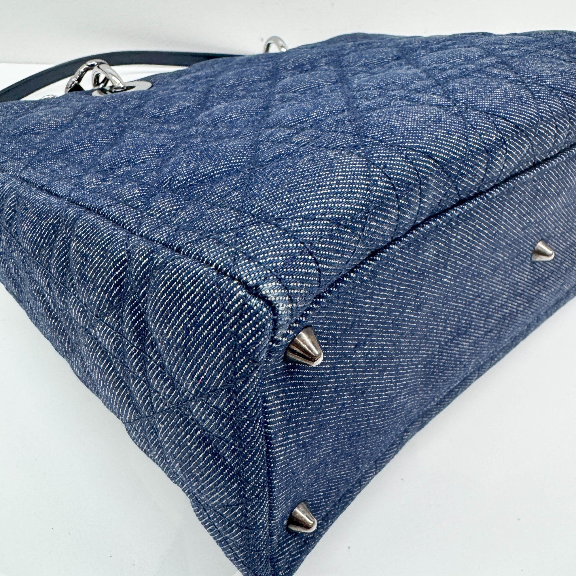 Lady Dior Blue Denim Two Way Bag