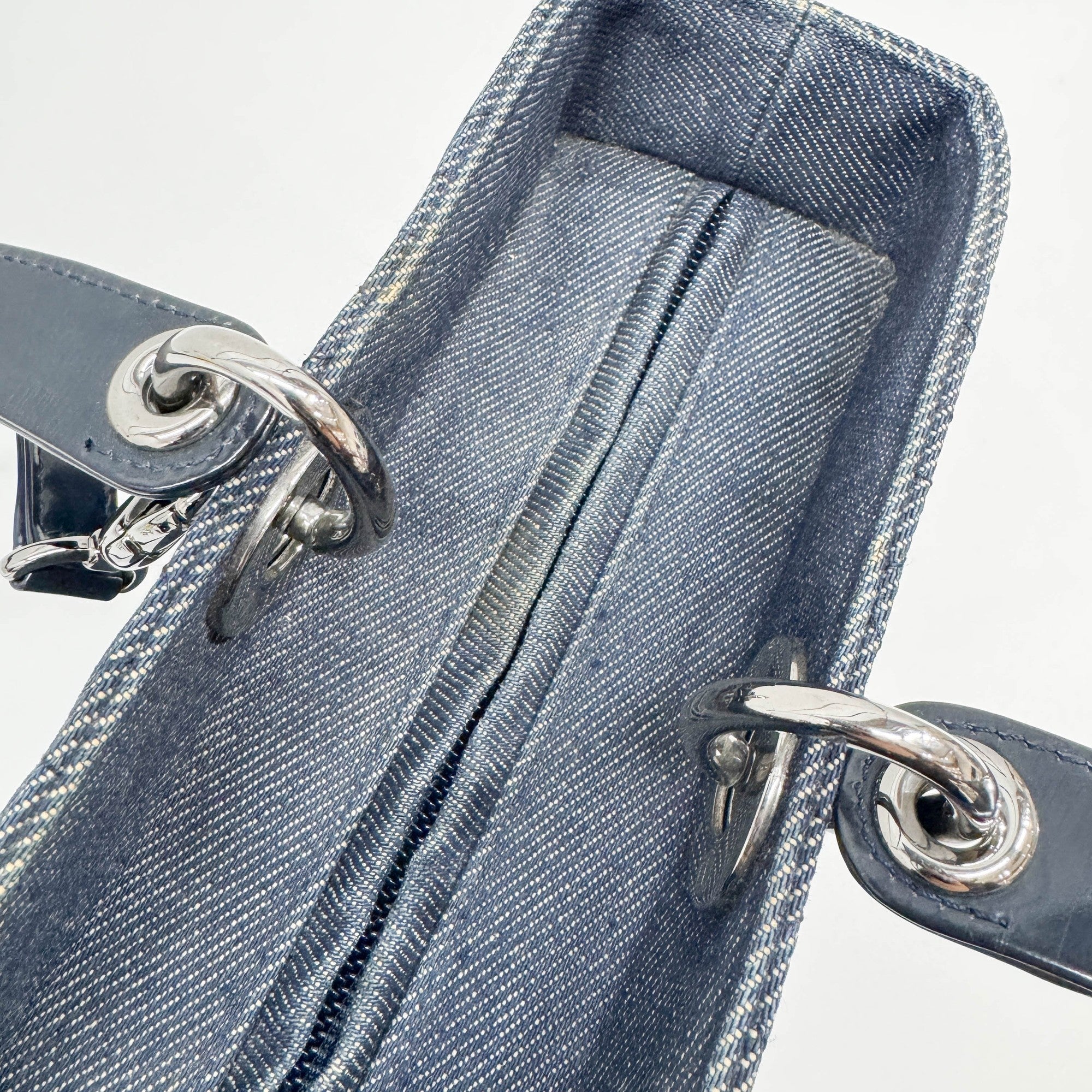 Lady Dior Blue Denim Two Way Bag