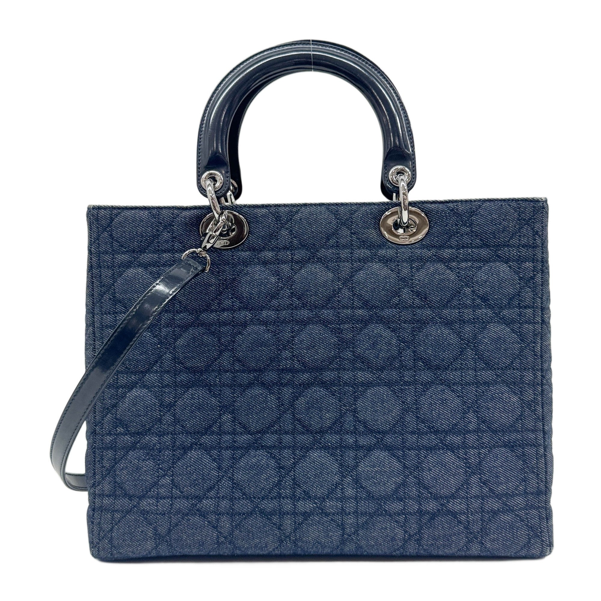 Lady Dior Blue Denim Two Way Bag
