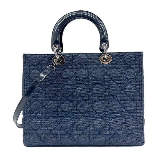 Lady Dior Blue Denim Two Way Bag