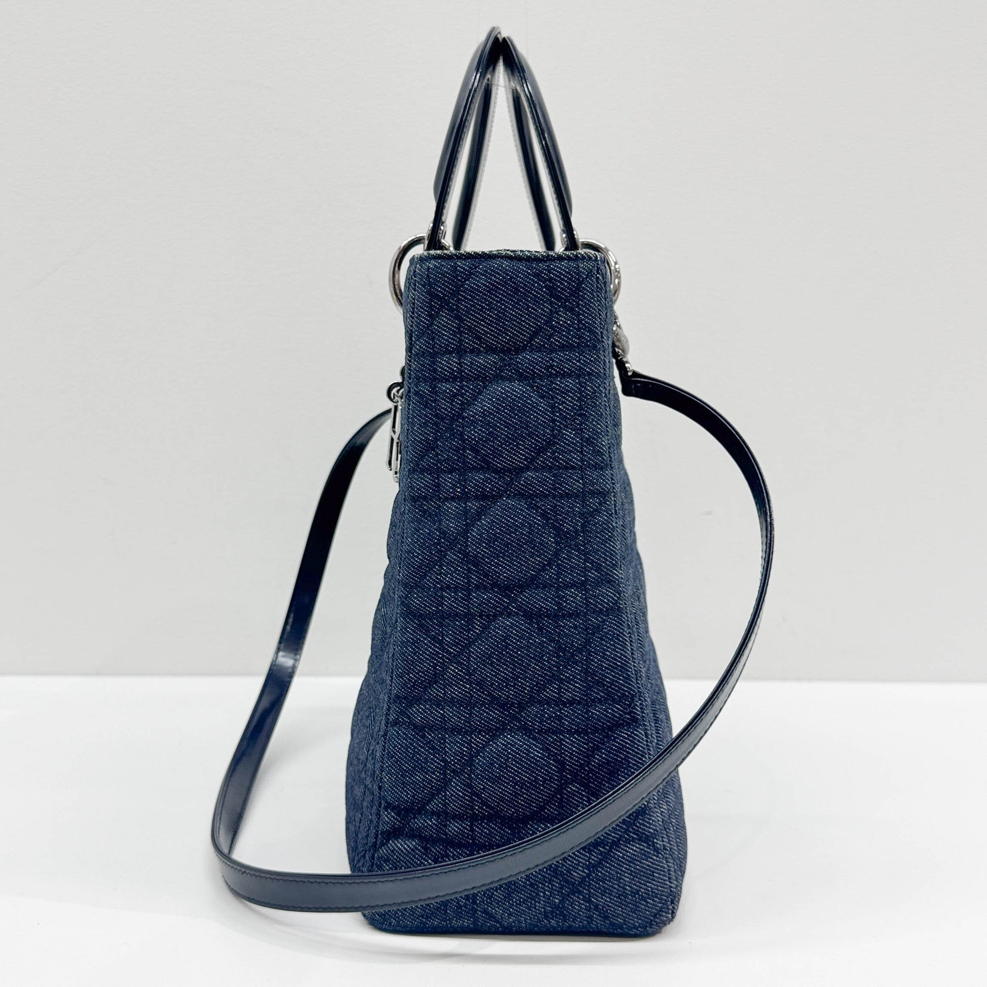 Lady Dior Blue Denim Two Way Bag