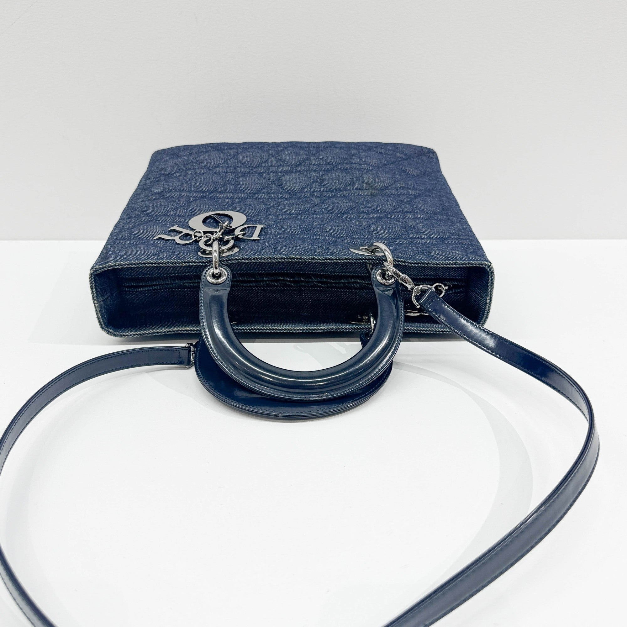 Lady Dior Blue Denim Two Way Bag