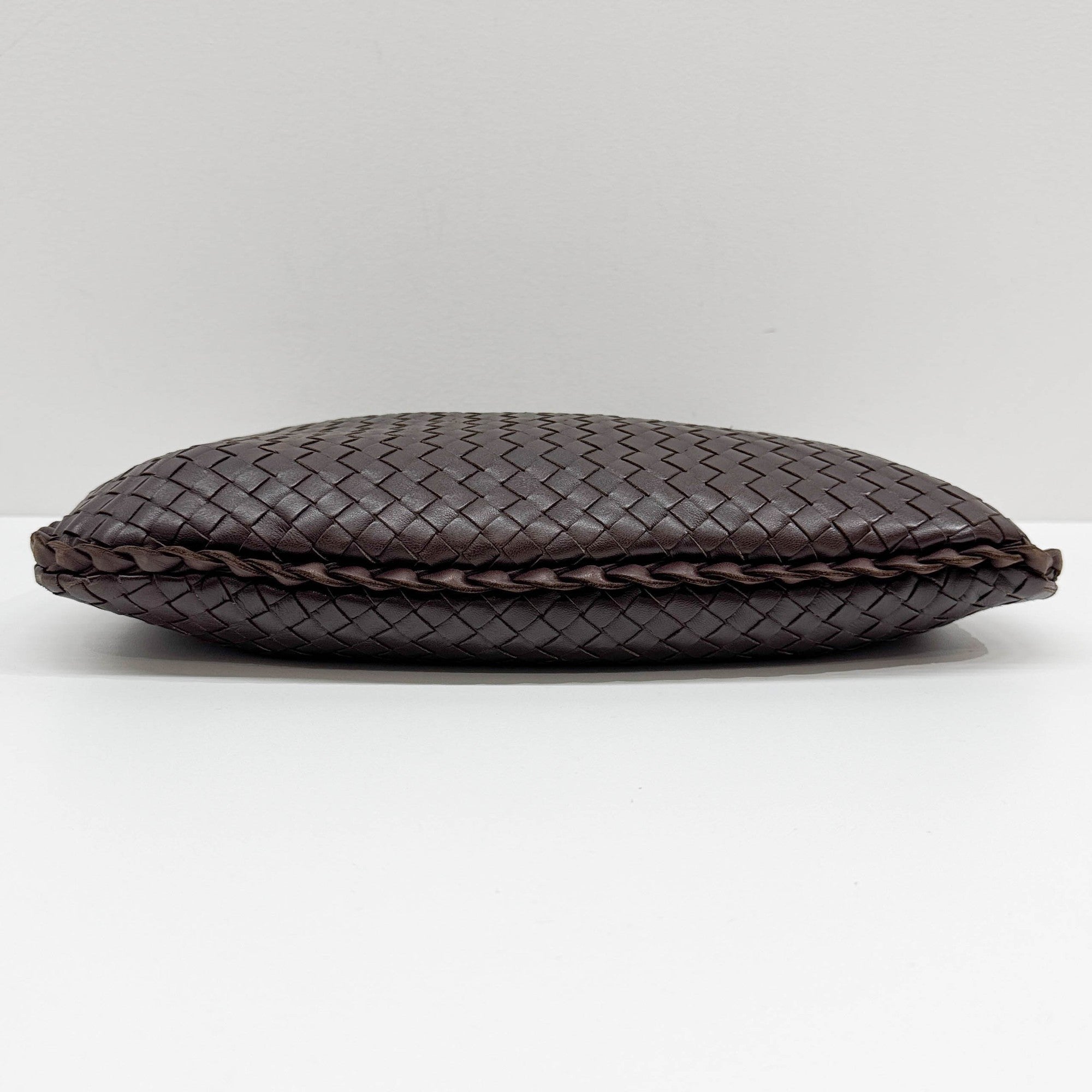 Intrecciato Brown Leather Shoulder Bag