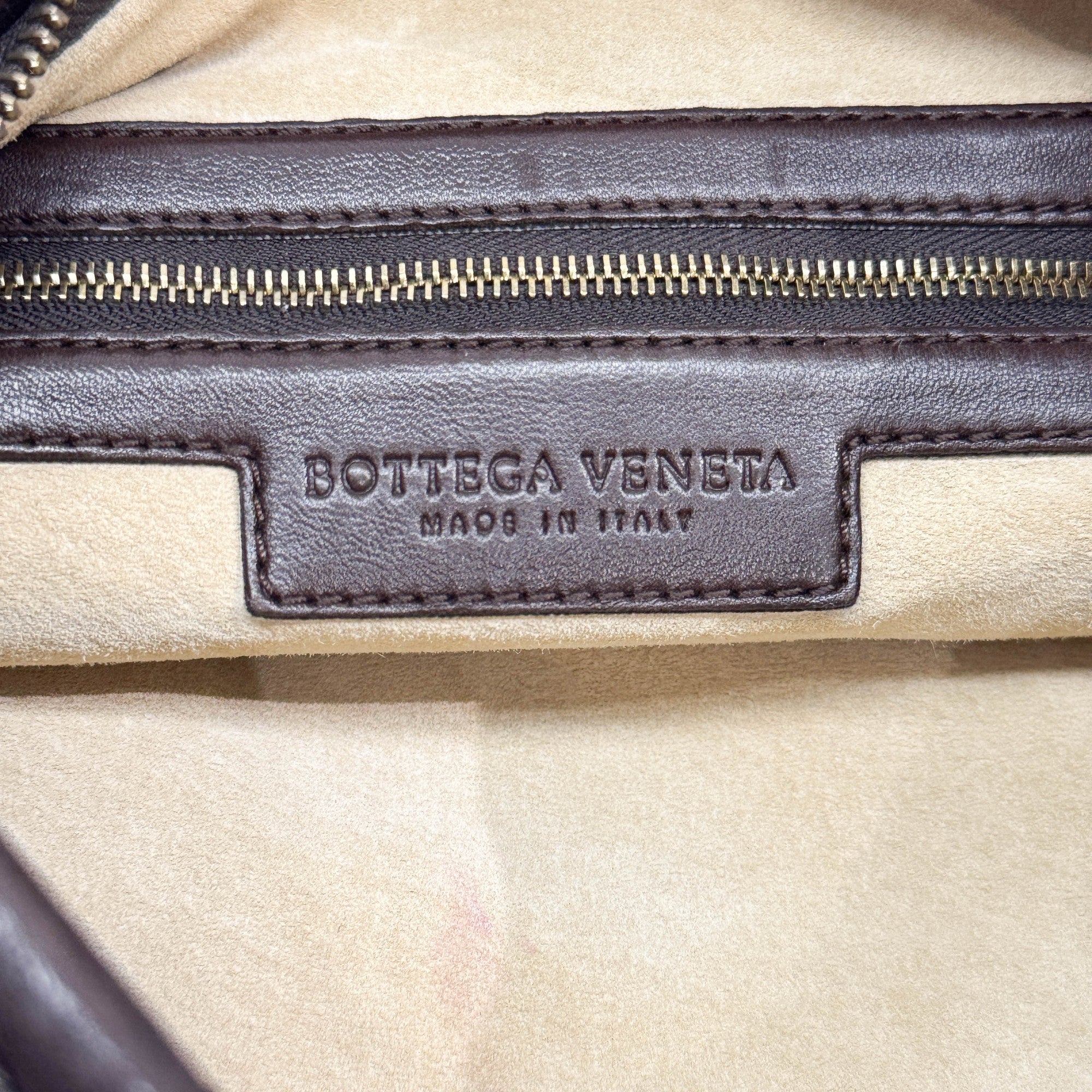 Intrecciato Brown Leather Shoulder Bag