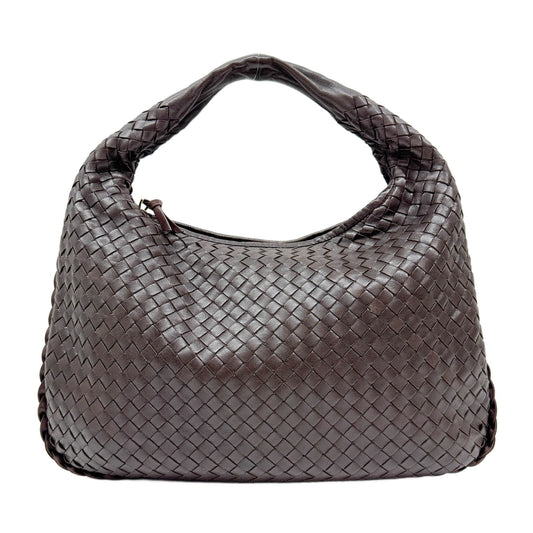 Intrecciato Brown Leather Shoulder Bag