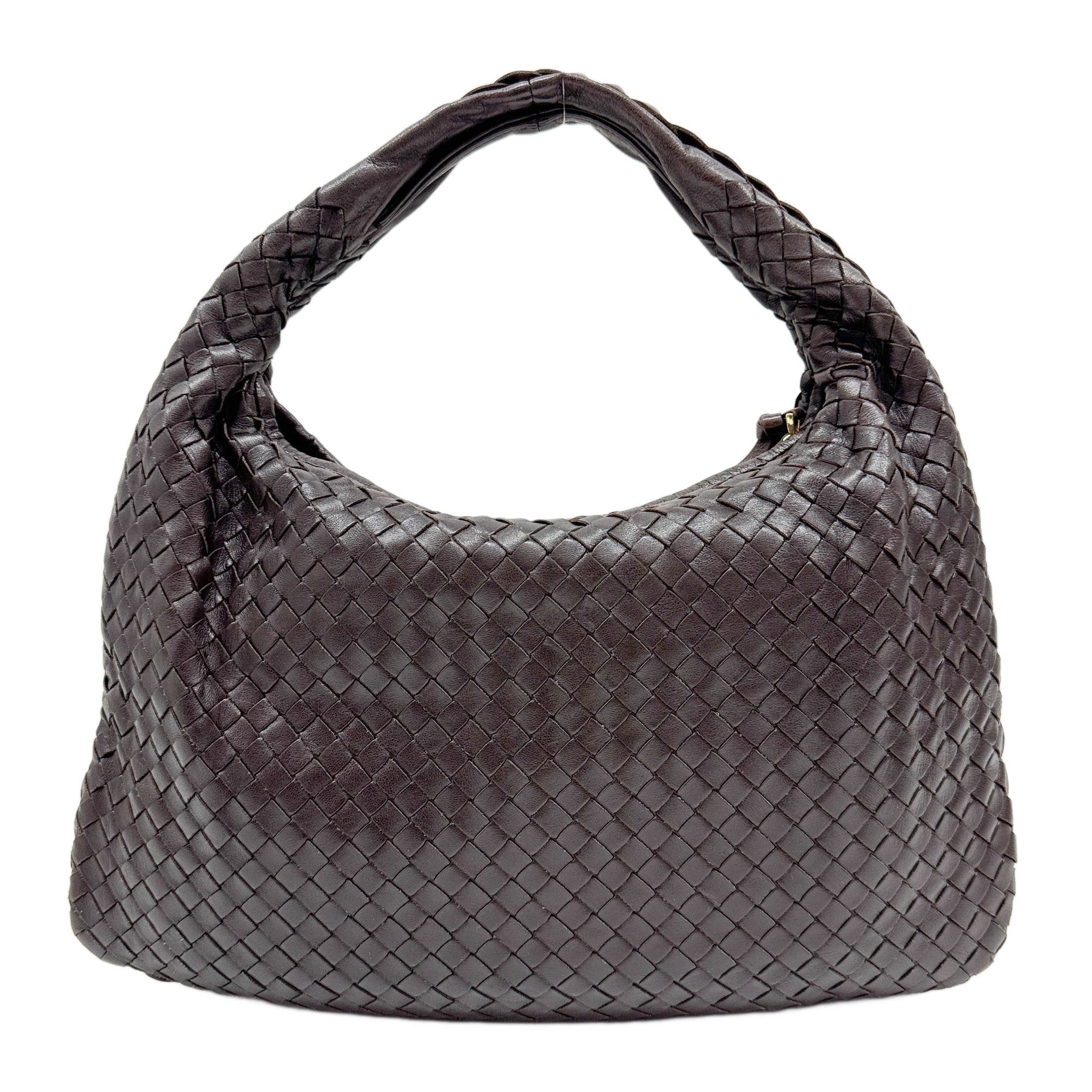 Intrecciato Brown Leather Shoulder Bag