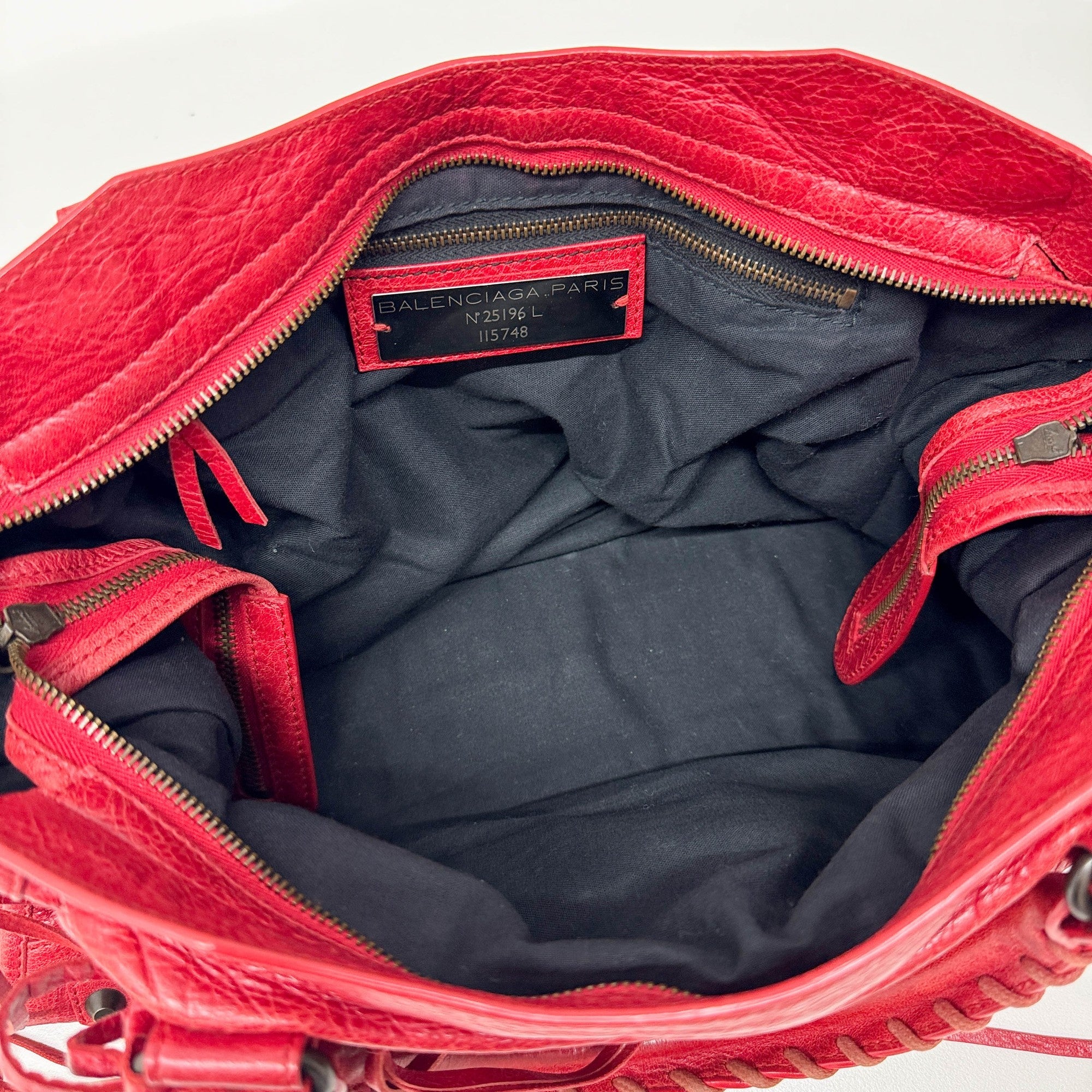 The City Red Leather Two-Way Bag